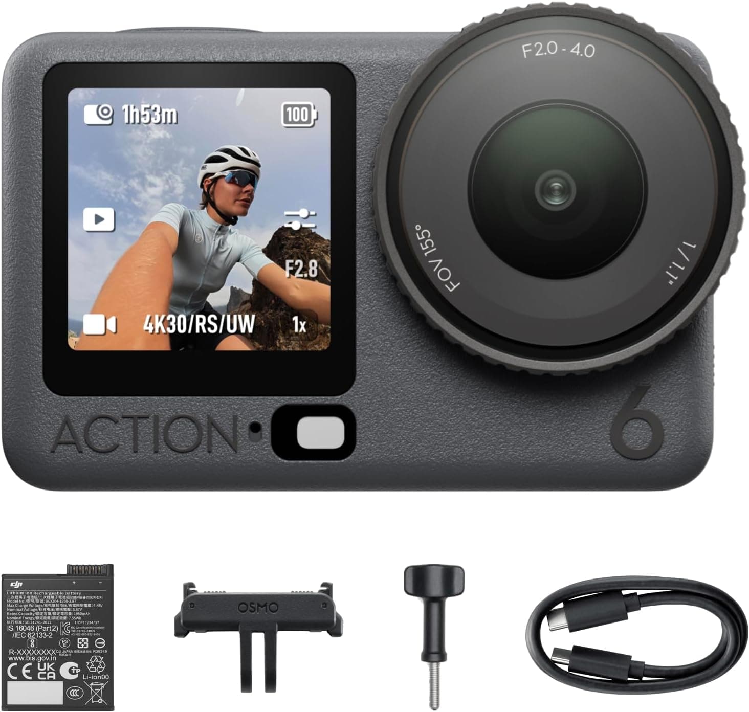 دوربین ورزشی DJI مدل Osmo Action 6 Adventure Combo دوربین ورزشی DJI مدل Osmo Action 6 Adventure Combo