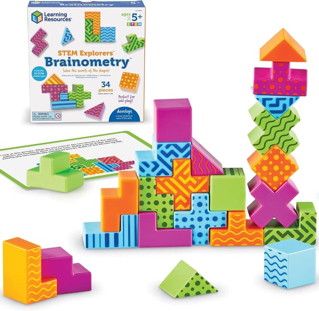 پازل سه بعدی کودکان Learning Resources STEM Explorers Brainometry بازی فکری ساخت الگو پازل سه بعدی کودکان Learning Resources STEM Explorers Brainometry بازی فکری ساخت الگو
