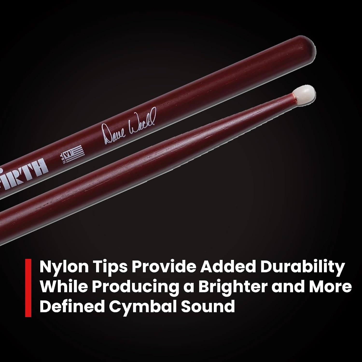چوب درام Vic Firth جفت Signature Dave Weckl نایلونی مدل Dwn Baget چوب درام Vic Firth جفت Signature Dave Weckl نایلونی مدل Dwn Baget