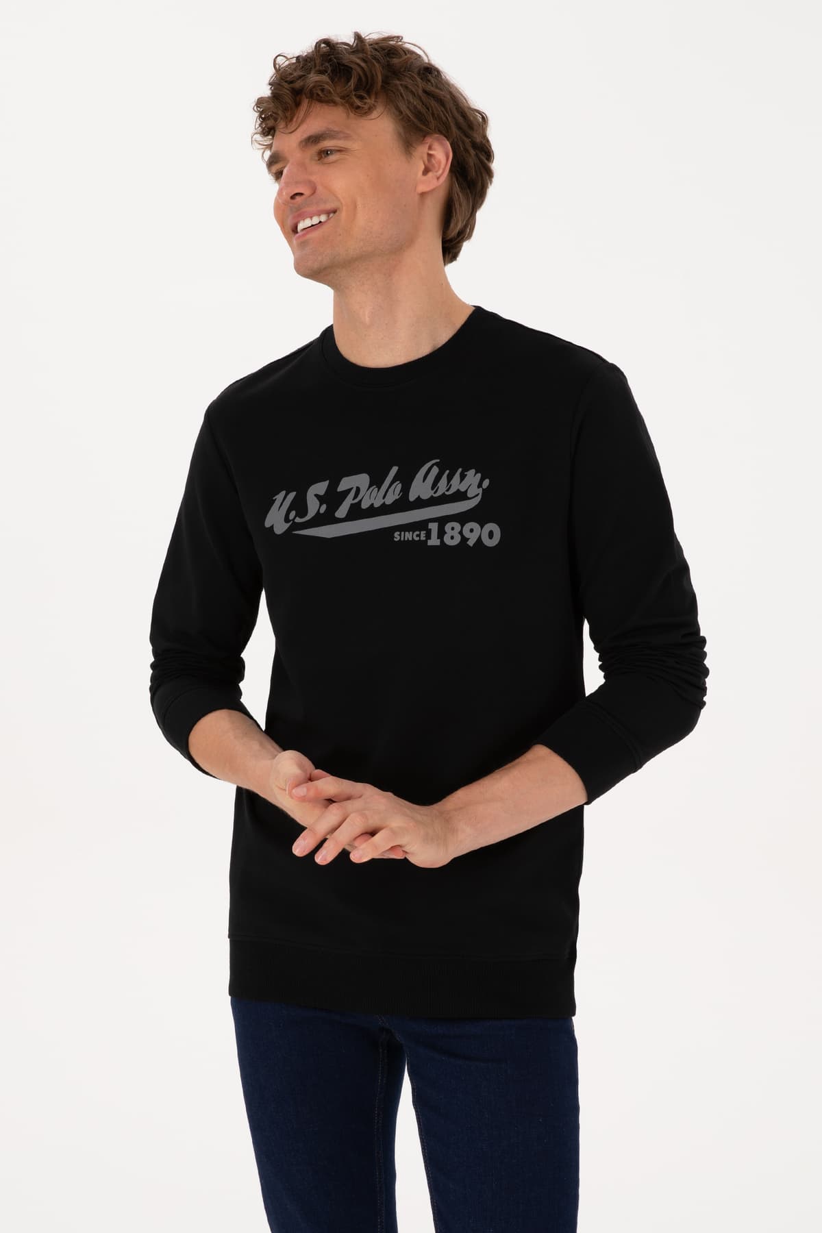 سوئیشرت مردانه U.S. Polo Assn. یقه گرد فیت معمولی مشکی نازک مدل 50316315-VR046 سوئیشرت مردانه U.S. Polo Assn. یقه گرد فیت معمولی مشکی نازک مدل 50316315-VR046