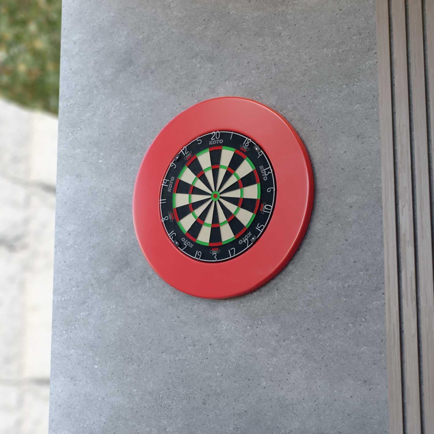 تخته دارت KOTO darts با اندازه رسمی مسابقات، سیمکشی نازک، حلقه اعداد قرمز و نصب آسان مدل King Pro Target تخته دارت KOTO darts با اندازه رسمی مسابقات، سیمکشی نازک، حلقه اعداد قرمز و نصب آسان مدل King Pro Target