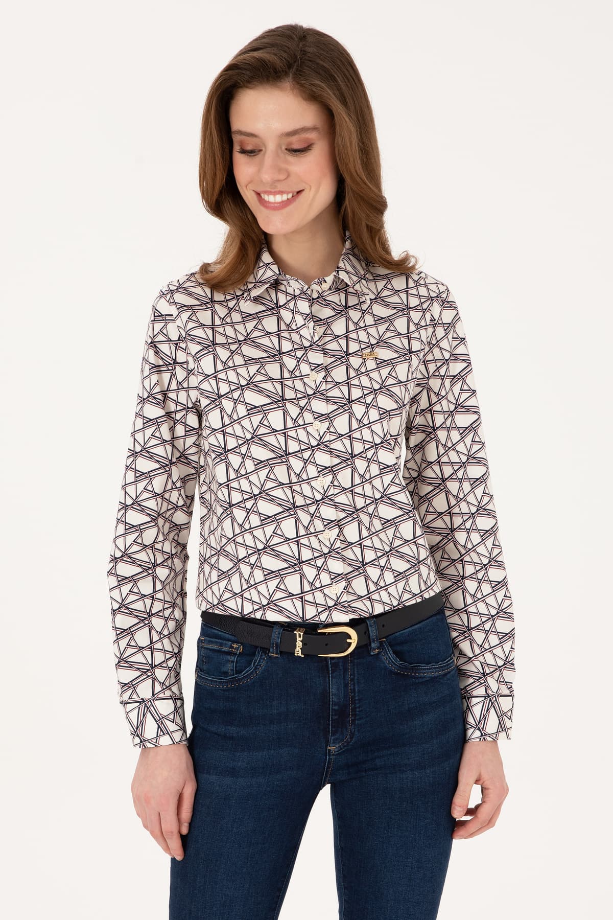 پیراهن زنانه U.S. Polo Assn. کرم آستین بلند مدل 50316376-VR256 پیراهن زنانه U.S. Polo Assn. کرم آستین بلند مدل 50316376-VR256