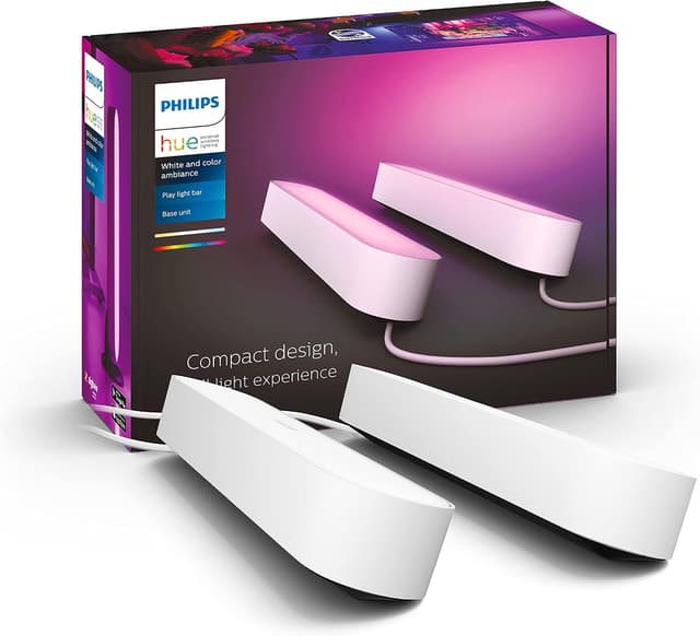 چراغ Philips Hue Play دو عددی سفید با تا ۱۶ میلیون رنگ، کنترل اپلیکیشنی و سازگار با Amazon Alexa چراغ Philips Hue Play دو عددی سفید با تا ۱۶ میلیون رنگ، کنترل اپلیکیشنی و سازگار با Amazon Alexa