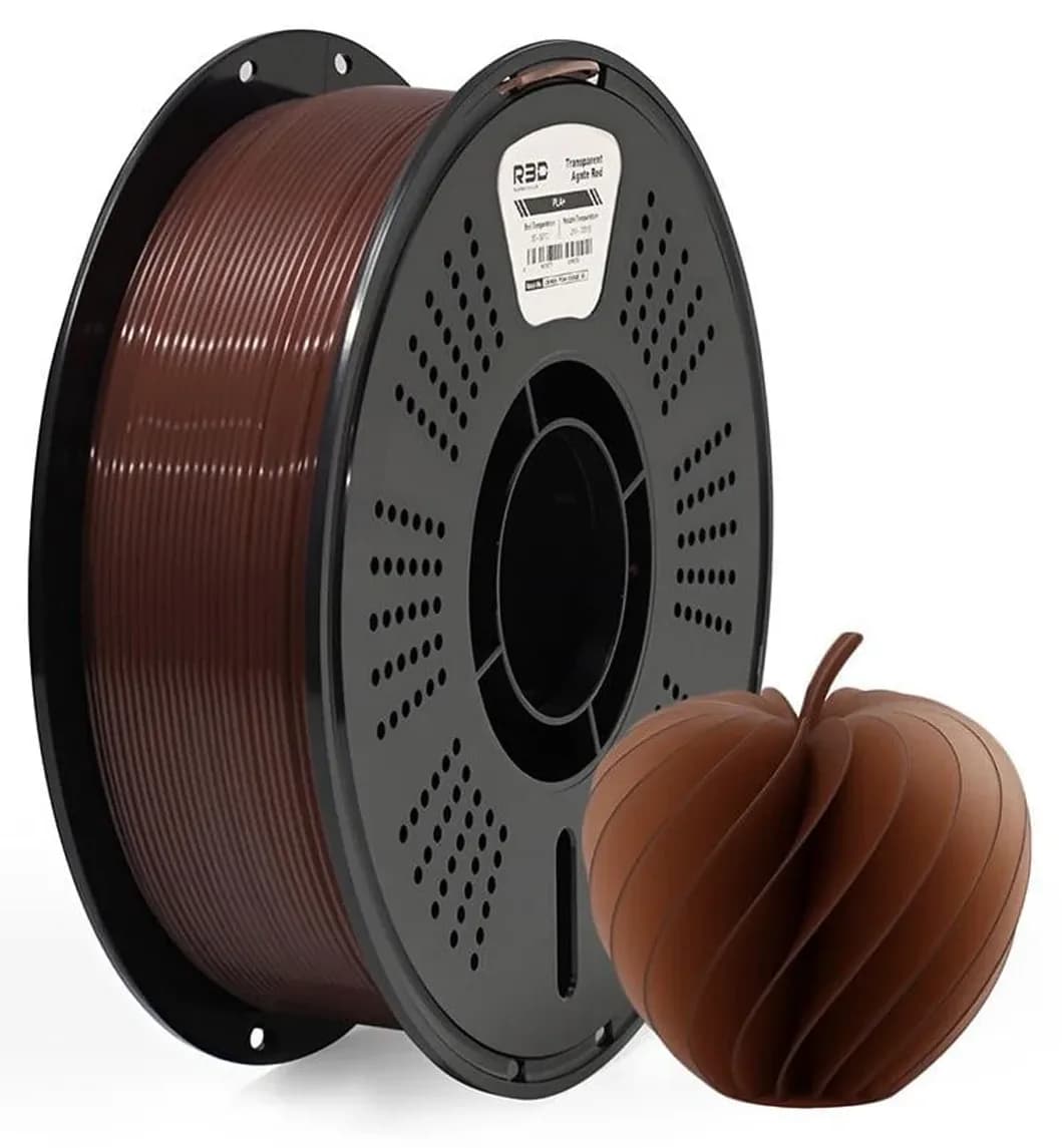 فیلامنت R3D PLA+ شفاف قرمز عقیقی فیلامنت R3D PLA+ شفاف قرمز عقیقی