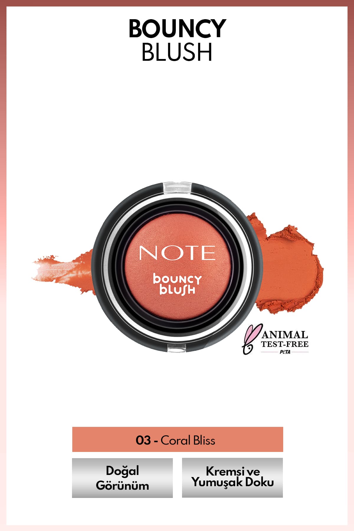 رژ گونه Note Cosmetics نرم و کرمی Bouncy Blush مدل 03 مرجانی رژ گونه Note Cosmetics نرم و کرمی Bouncy Blush مدل 03 مرجانی