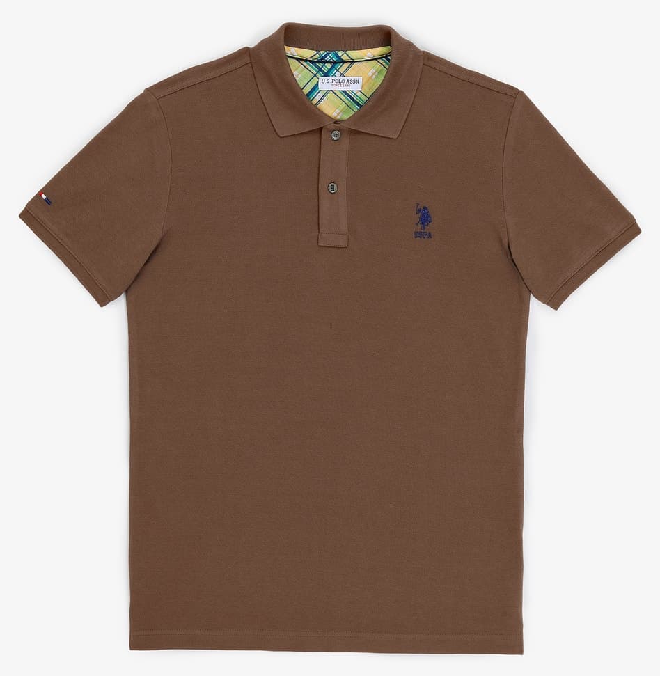 تیشرت مردانه U.S. Polo Assn. یقه پولو اسلیم فیت قهوهای ساده مدل 50322304-VR029 تیشرت مردانه U.S. Polo Assn. یقه پولو اسلیم فیت قهوهای ساده مدل 50322304-VR029