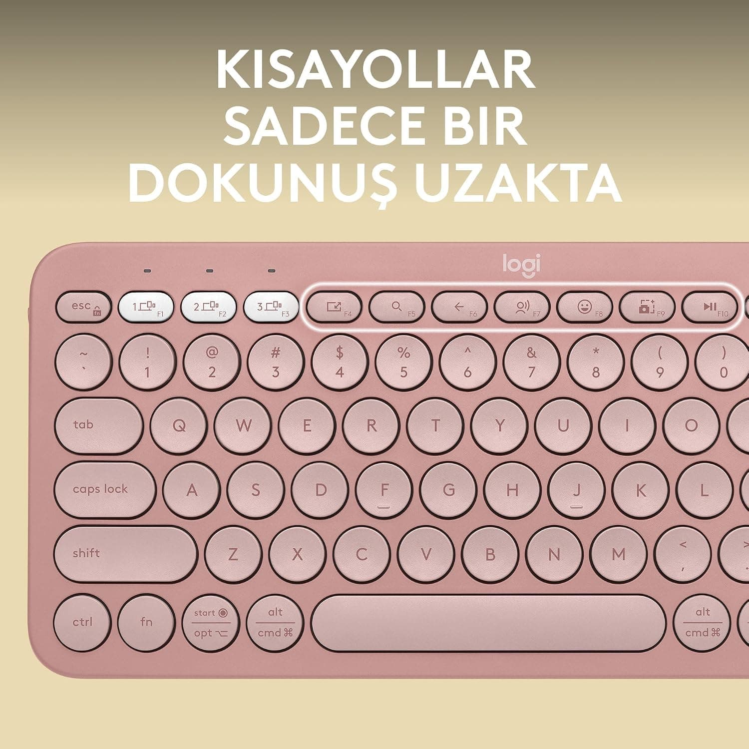 کیبورد بیسیم Logitech مدل Pebble Keys 2 K380s چنددستگاهه بلوتوثی صورتی کیبورد بیسیم Logitech مدل Pebble Keys 2 K380s چنددستگاهه بلوتوثی صورتی