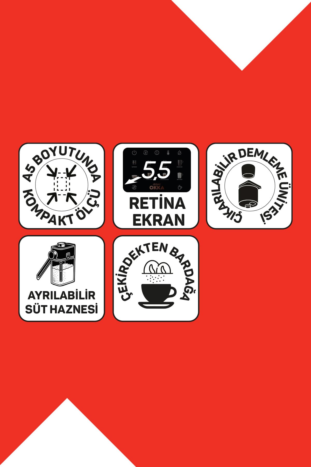 دستگاه اسپرسوساز Arzum مدل OK0047 Okka Barista Compact با مخزن شیر کروم دستگاه اسپرسوساز Arzum مدل OK0047 Okka Barista Compact با مخزن شیر کروم