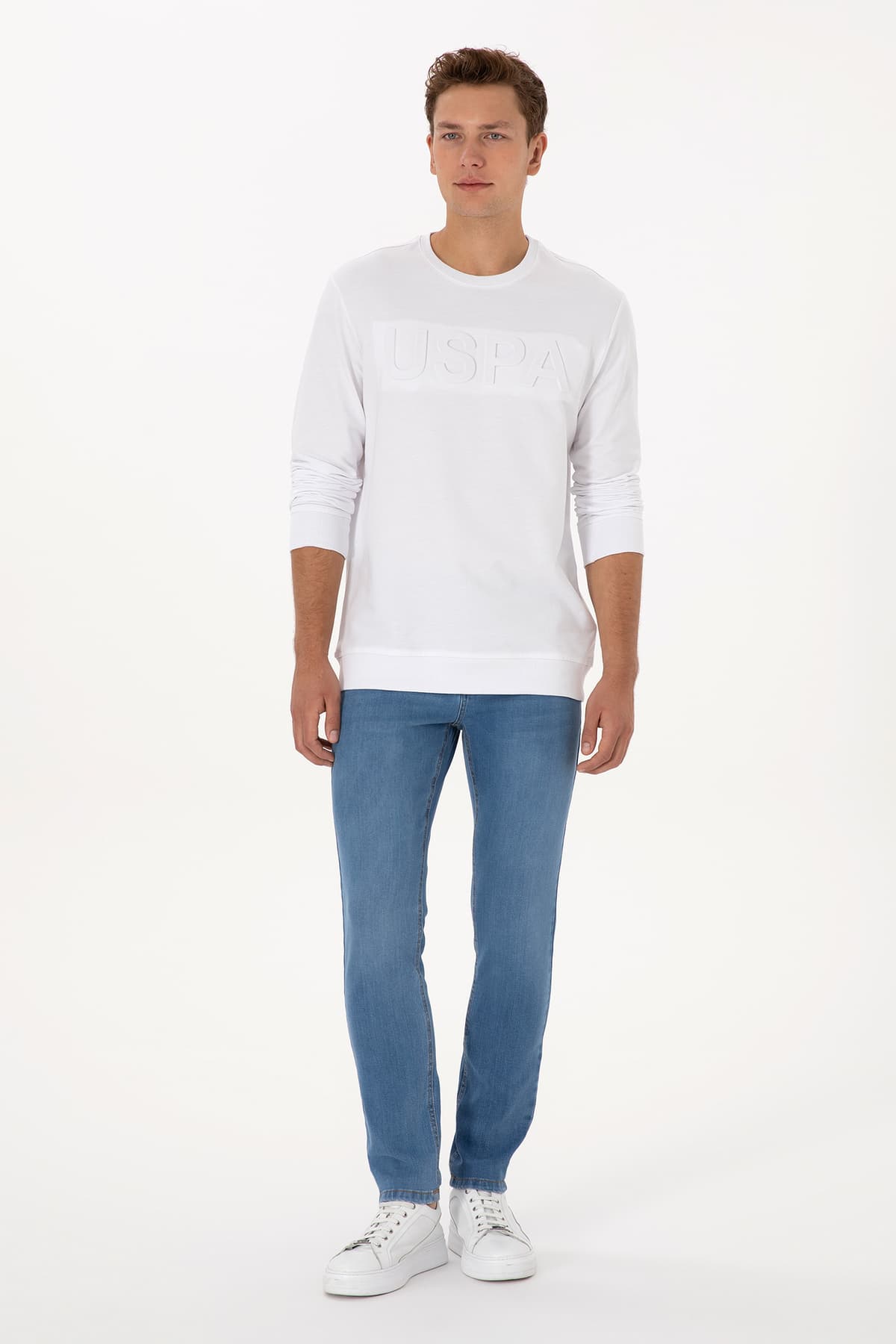 سوئیشرت مردانه U.S. Polo Assn. فیت معمولی یقه گرد سفید مدل 50307793-VR013 سوئیشرت مردانه U.S. Polo Assn. فیت معمولی یقه گرد سفید مدل 50307793-VR013