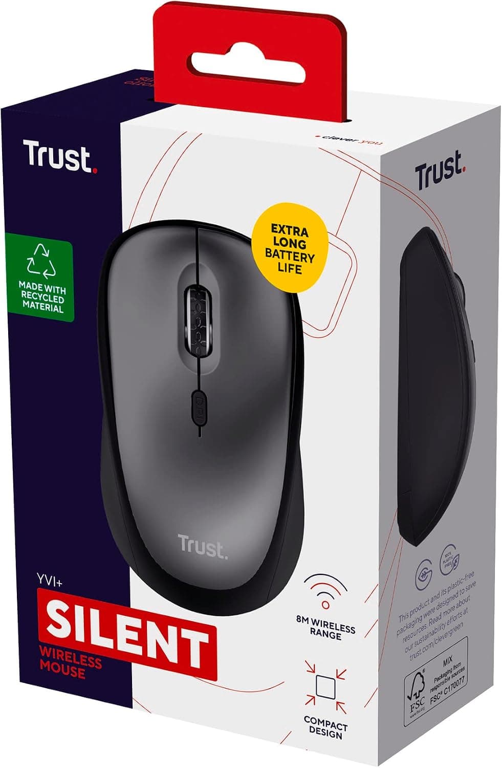 ماوس بیسیم Trust بیصدا مشکی مدل 24549 YVI+ ماوس بیسیم Trust بیصدا مشکی مدل 24549 YVI+