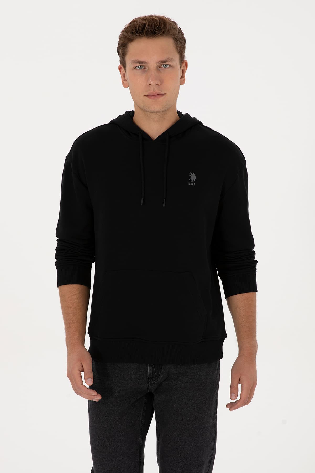 سوئیشرت مردانه U.S. Polo Assn. کاپشندار فیت کامفورت مشکی بیسیک مدل 50313746-VR046 سوئیشرت مردانه U.S. Polo Assn. کاپشندار فیت کامفورت مشکی بیسیک مدل 50313746-VR046