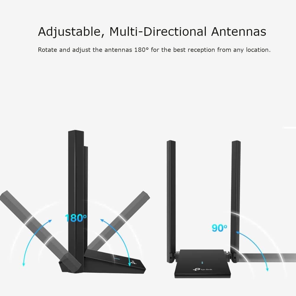 آداپتور USB بیسیم TP-Link دوآنتنه با بهره بالا، AX1800 Mbps، کابل 1 متری USB 3.0، Beamforming، MU-MIMO، WPA3 مدل Archer TX20U Plus آداپتور USB بیسیم TP-Link دوآنتنه با بهره بالا، AX1800 Mbps، کابل 1 متری USB 3.0، Beamforming، MU-MIMO، WPA3 مدل Archer TX20U Plus