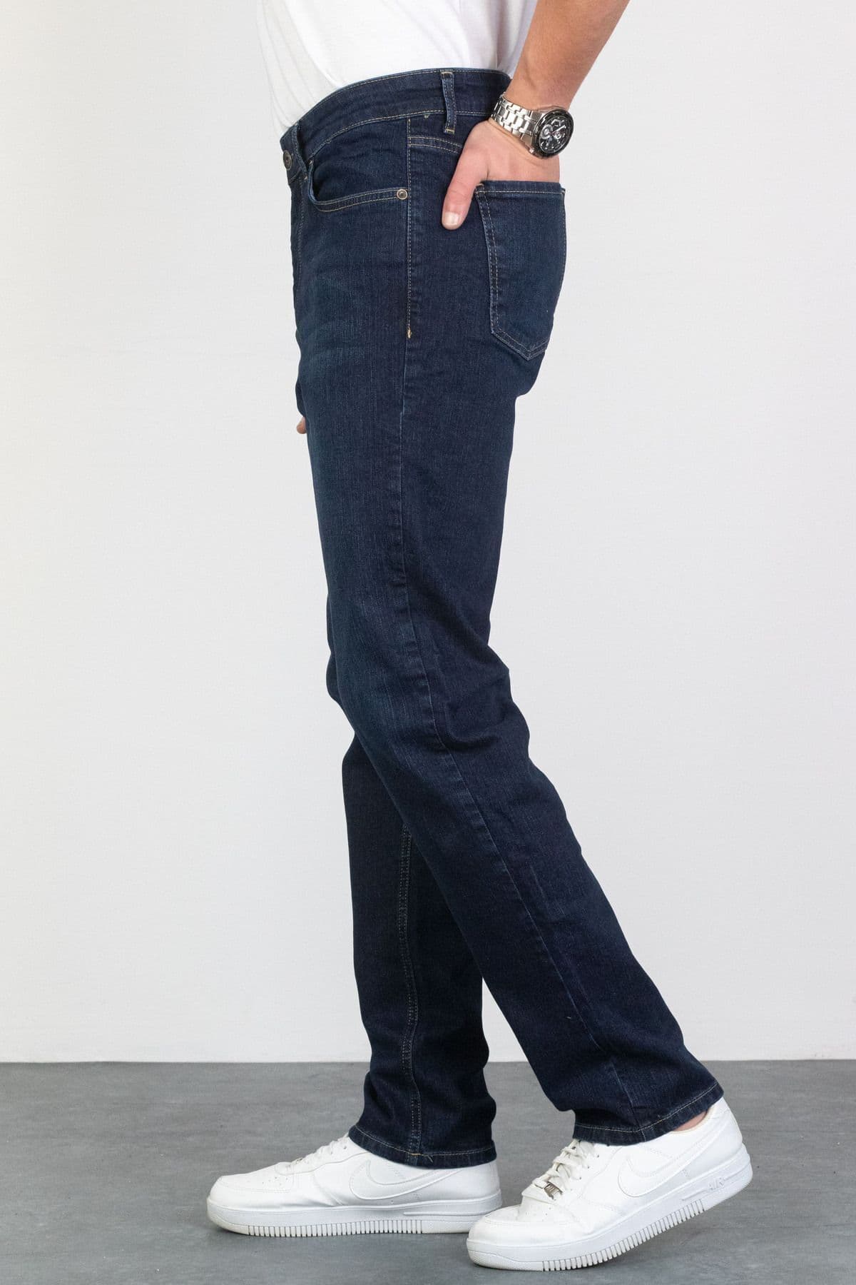 شلوار جین مردانه HLT JEANS آبی تیره فیت معمولی لایکرا مدل HLTHE001977 شلوار جین مردانه HLT JEANS آبی تیره فیت معمولی لایکرا مدل HLTHE001977