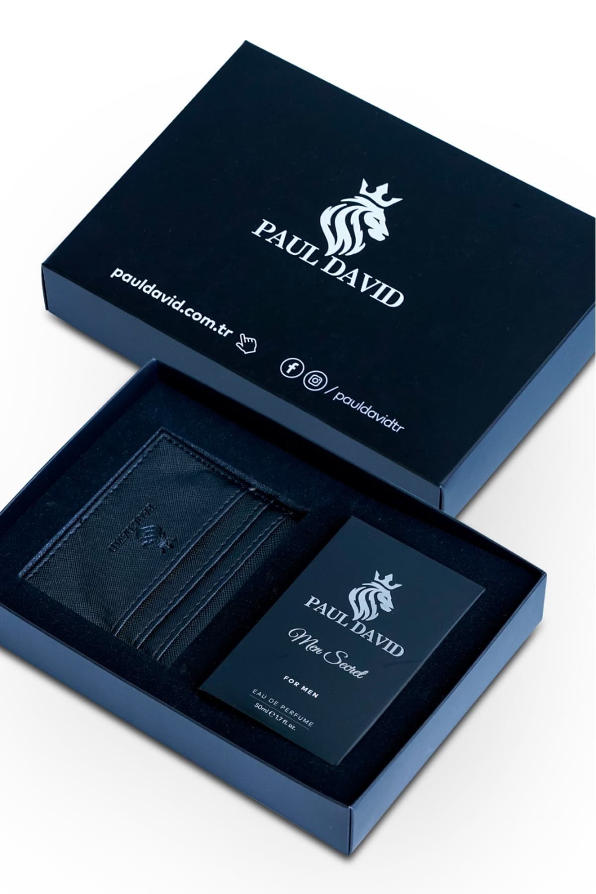 ست هدیه عطر مردانه Paul David شامل عطر EDP و جاکارتی چرمی مشکی مدل E-128-1 ست هدیه عطر مردانه Paul David شامل عطر EDP و جاکارتی چرمی مشکی مدل E-128-1
