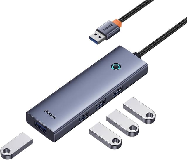 هاب USB چهارپورت Baseus UltraJoy Series خاکستری فضایی USBA to USB3.0 * 4 هاب USB چهارپورت Baseus UltraJoy Series خاکستری فضایی USBA to USB3.0 * 4