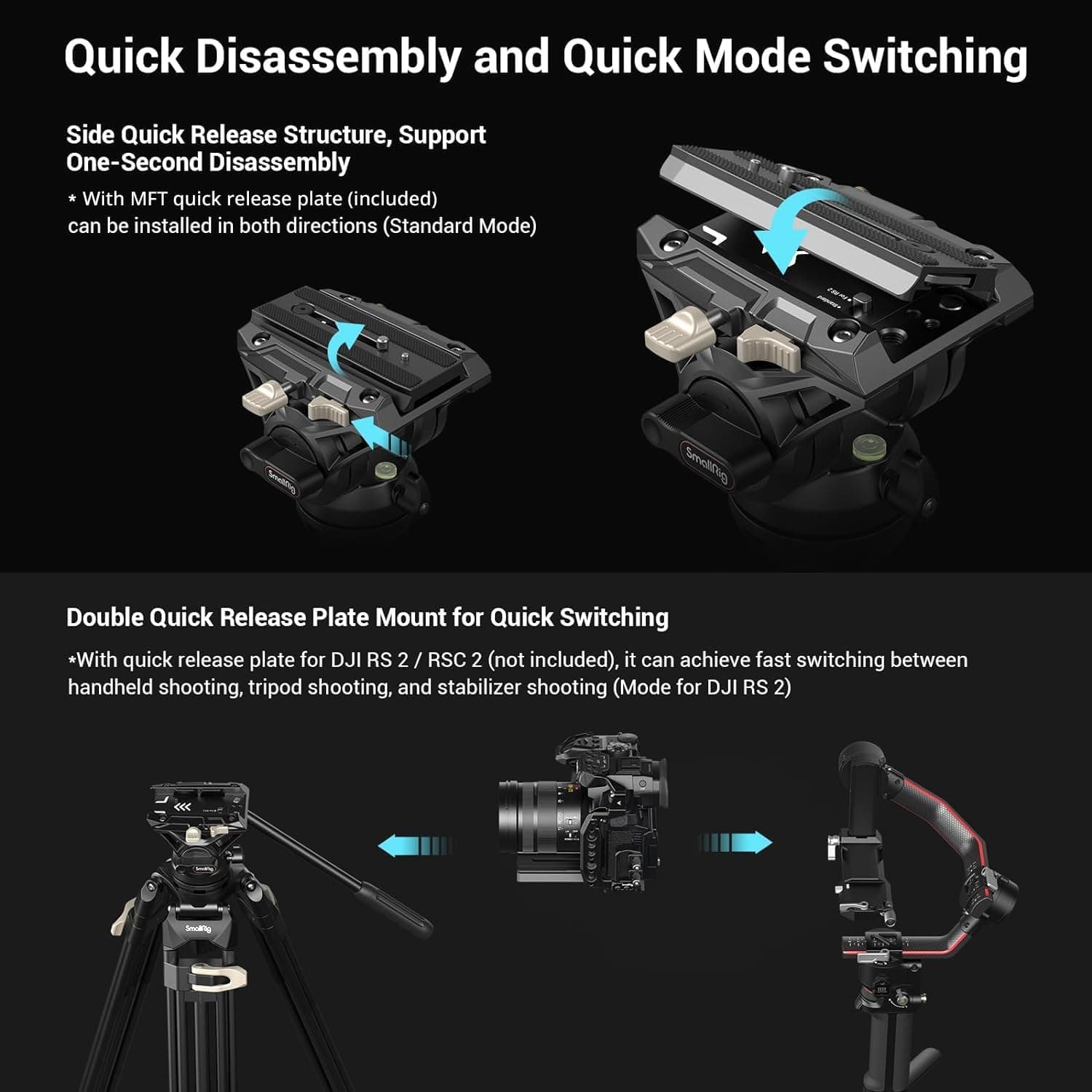 سهپایه ویدیویی SmallRig مدل AD-01 سر فلوئید ۳۶۰ درجه 73 اینچی سهپایه ویدیویی SmallRig مدل AD-01 سر فلوئید ۳۶۰ درجه 73 اینچی