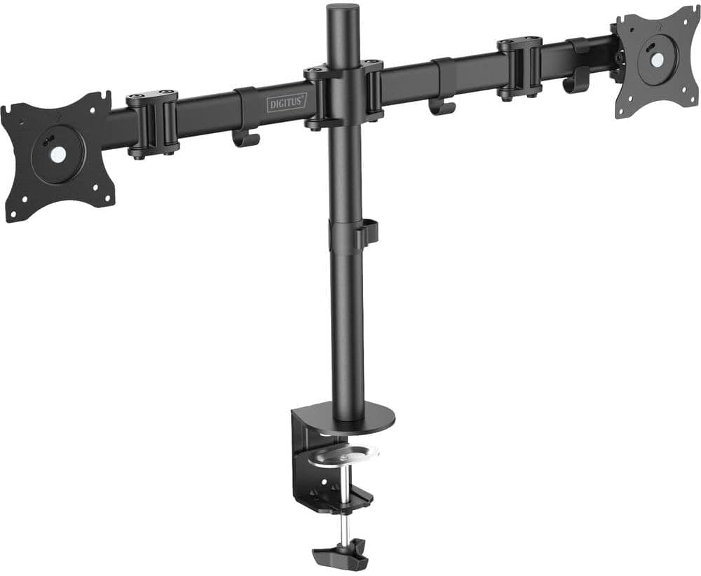 پایه نگهدارنده مانیتور DIGITUS دو مانیتوره مشکی مدل VESA 75x75، 100x100 پایه نگهدارنده مانیتور DIGITUS دو مانیتوره مشکی مدل VESA 75x75، 100x100