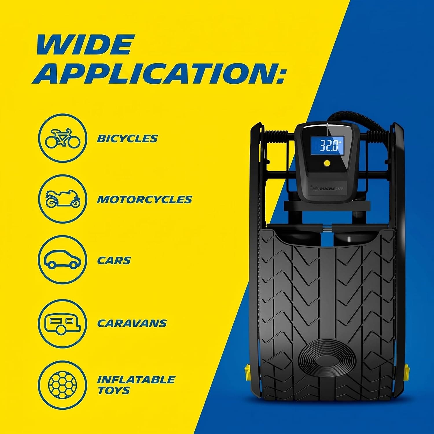 تلمبه پایی دو پیستونه MICHELIN با فشارسنج دیجیتال مدل MC12209 تلمبه پایی دو پیستونه MICHELIN با فشارسنج دیجیتال مدل MC12209