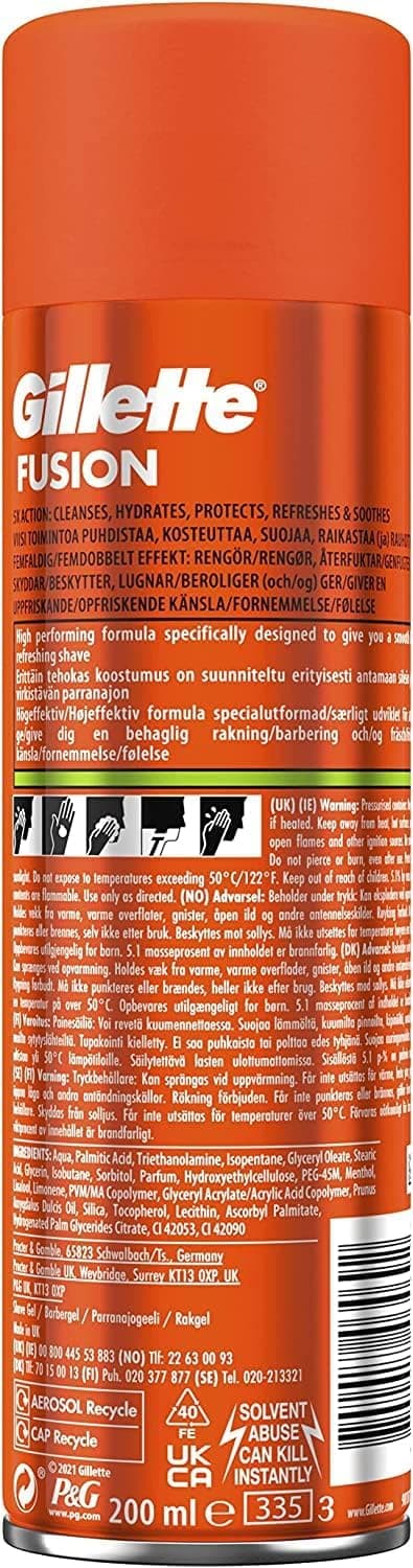 ژل اصلاح Gillette مدل Fusion 5 Ultra حساس 200 mL ژل اصلاح Gillette مدل Fusion 5 Ultra حساس 200 mL