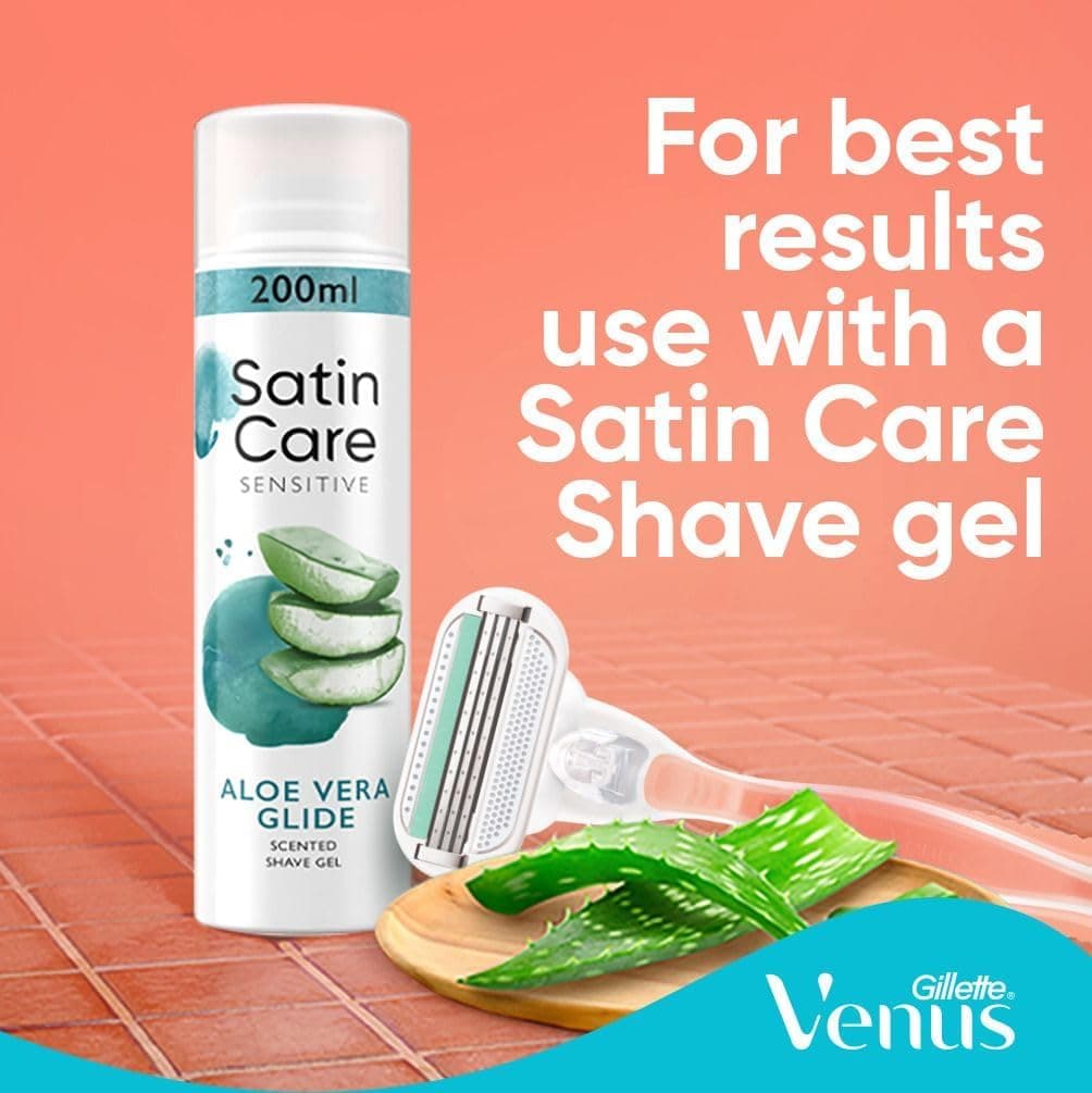 تیغ اصلاح زنانه Gillette Venus Smooth Sensitive قابل تعویض با 1 دسته و 2 تیغ یدکی تیغ اصلاح زنانه Gillette Venus Smooth Sensitive قابل تعویض با 1 دسته و 2 تیغ یدکی