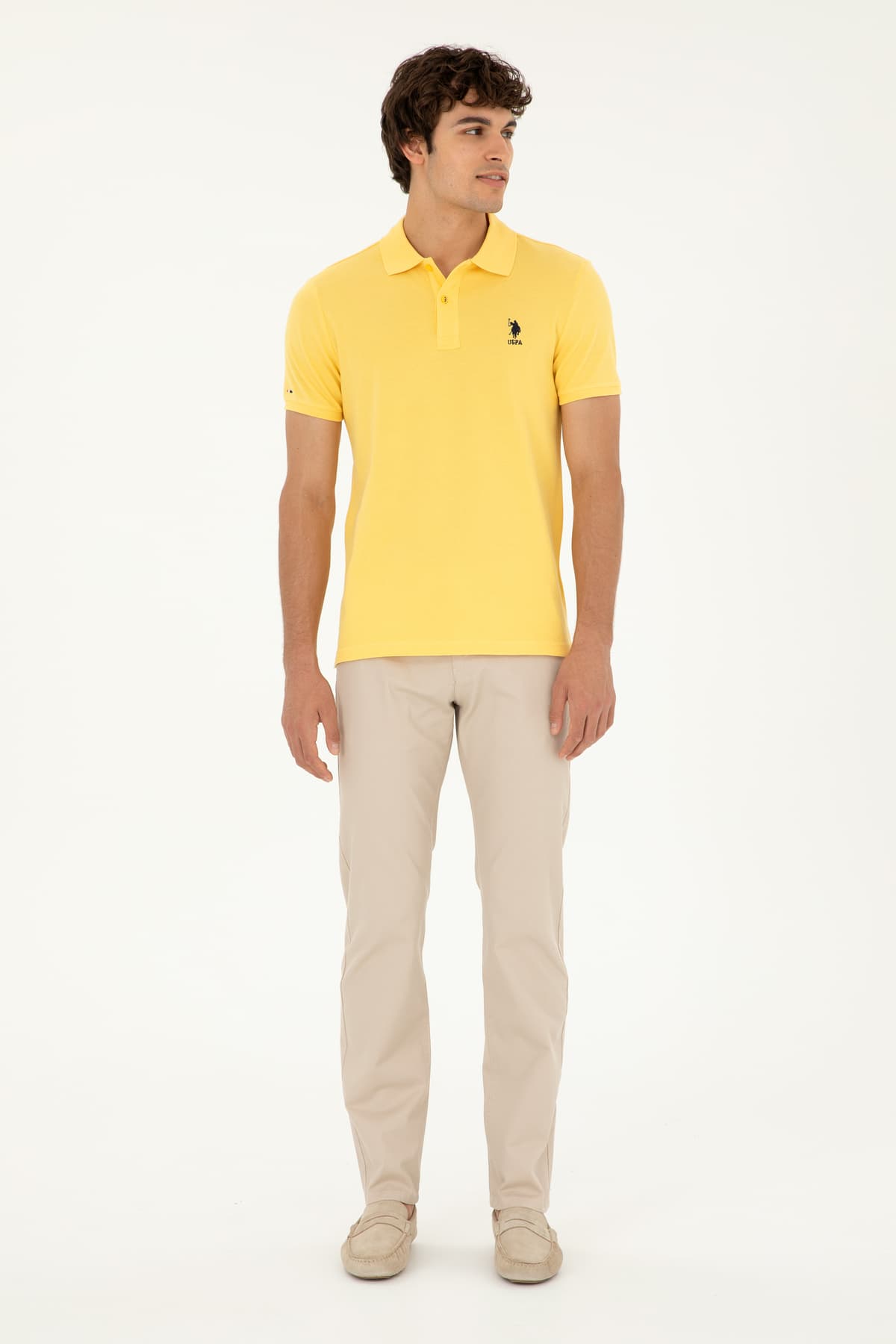 تیشرت مردانه U.S. Polo Assn. فیت اسلیم یقه پولو زرد بیسیک مدل 50279613-VR044 تیشرت مردانه U.S. Polo Assn. فیت اسلیم یقه پولو زرد بیسیک مدل 50279613-VR044