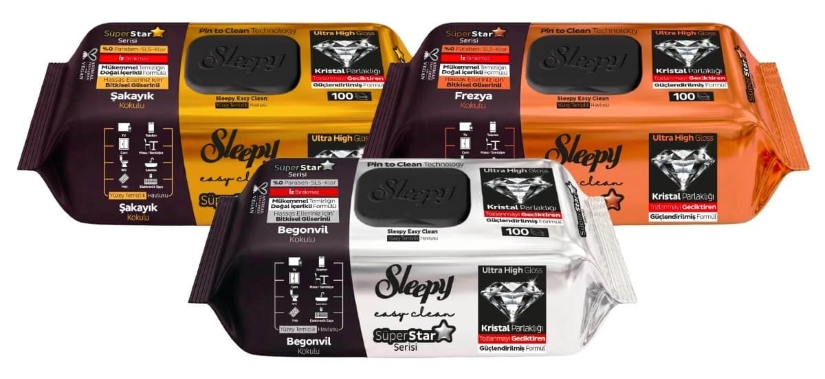 دستمال مرطوب سطح Sleepy Easy Clean SüperStar بوگنوویل، فریزیا، پیونی 3x100 برگ دستمال مرطوب سطح Sleepy Easy Clean SüperStar بوگنوویل، فریزیا، پیونی 3x100 برگ