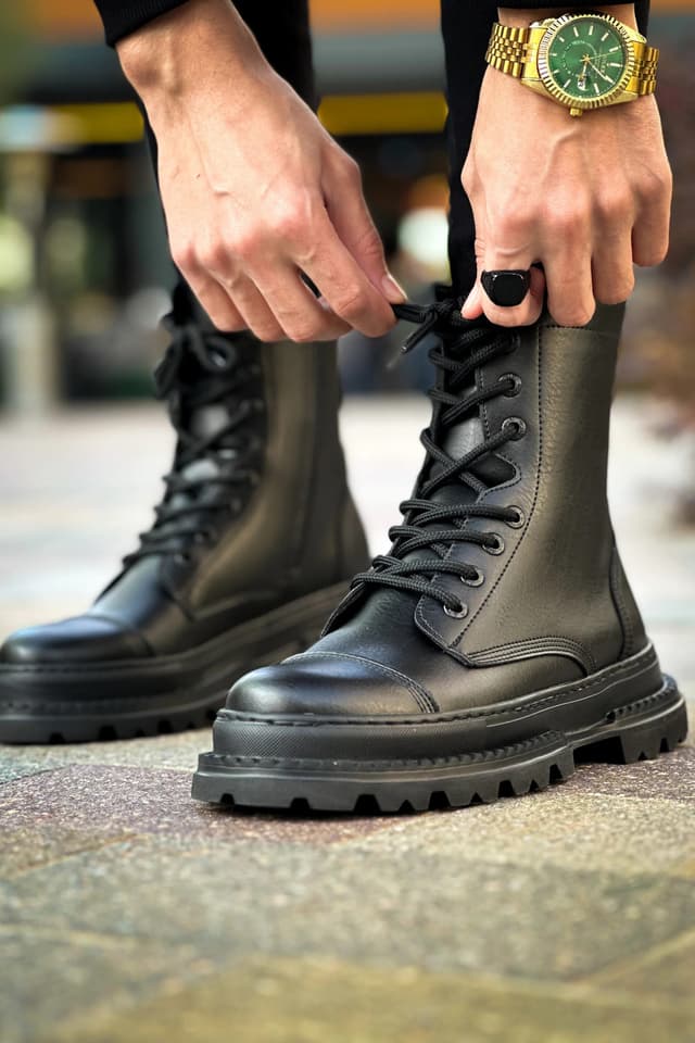 بوت مردانه Mooien مشکی FST Crow مدل MN229 بوت مردانه Mooien مشکی FST Crow مدل MN229