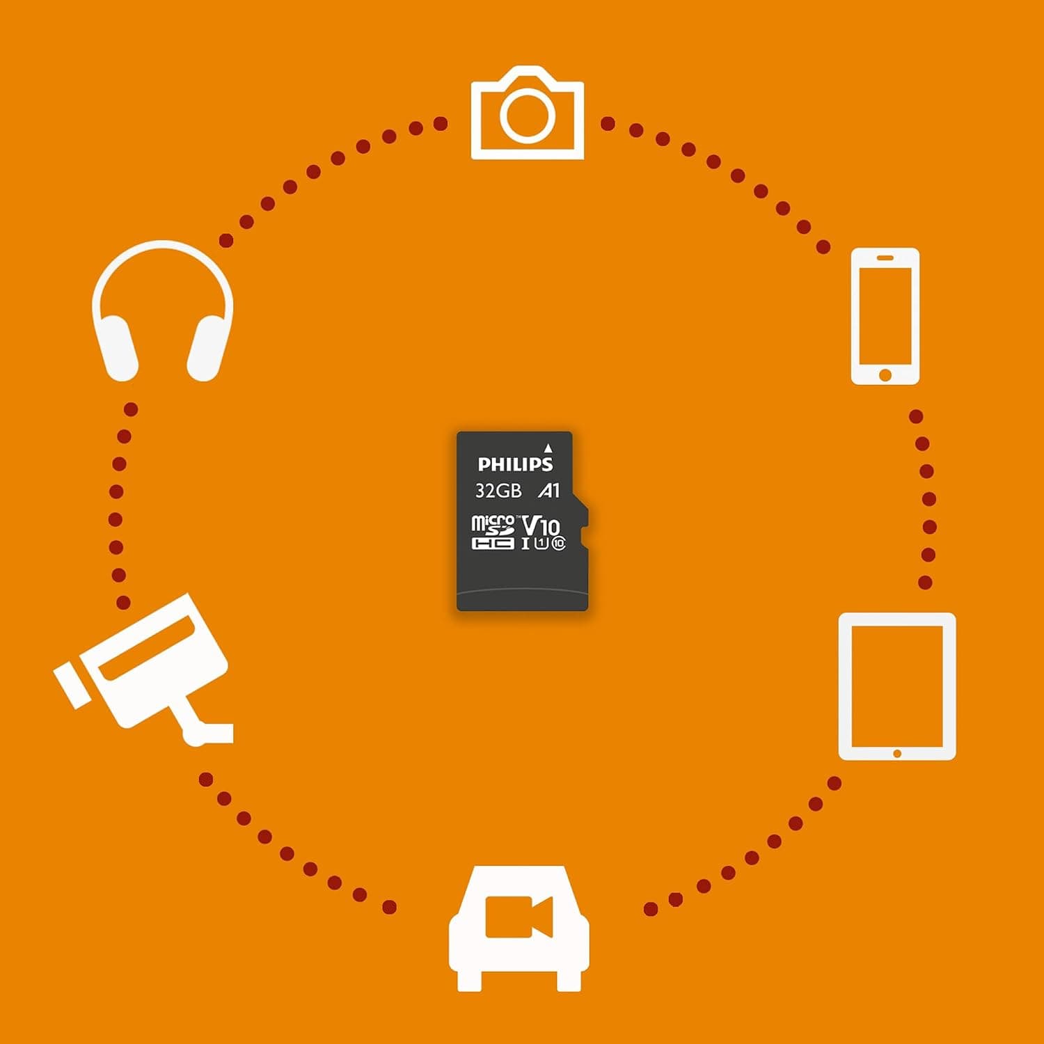 کارت حافظه Micro SDHC PHILIPS 32 GB با آداپتور SD، UHS-I U1، سرعت خواندن تا 80 MB/s، مدل A1 V10 کارت حافظه Micro SDHC PHILIPS 32 GB با آداپتور SD، UHS-I U1، سرعت خواندن تا 80 MB/s، مدل A1 V10