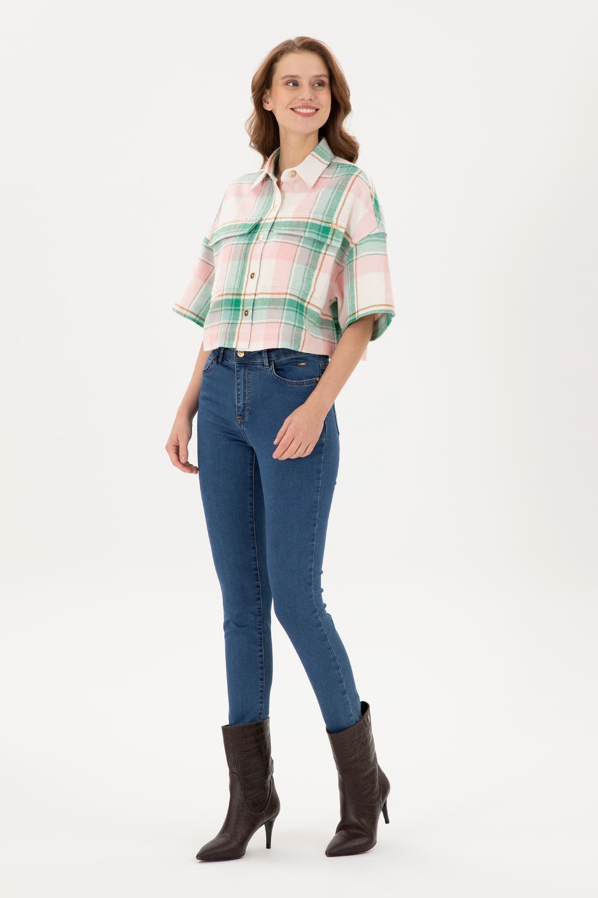 پیراهن زنانه U.S. Polo Assn. آستین بلند سالمونی مدل 50289839-VR047 پیراهن زنانه U.S. Polo Assn. آستین بلند سالمونی مدل 50289839-VR047