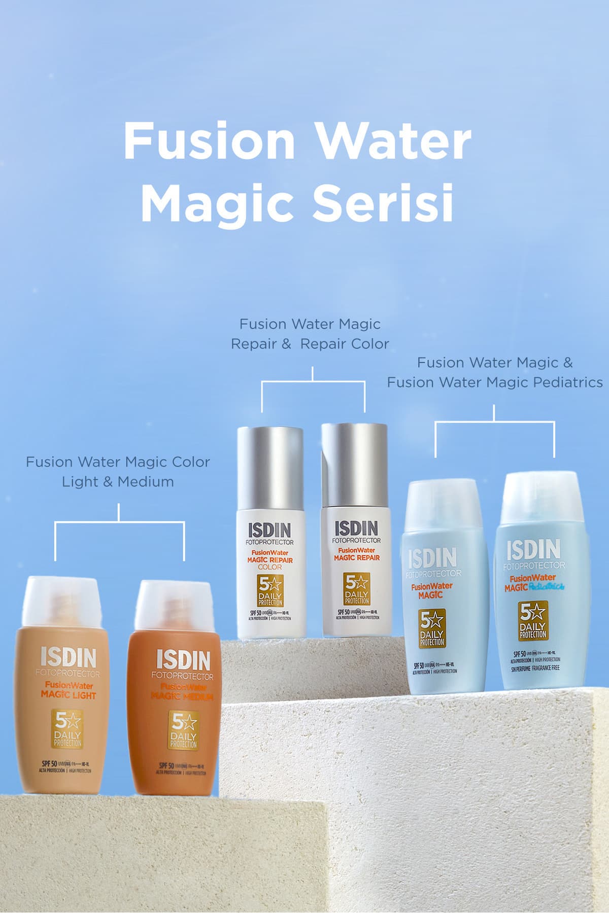کرم ضد آفتاب رنگی صورت ISDIN Fusion Water Light SPF 50 50 ml کرم ضد آفتاب رنگی صورت ISDIN Fusion Water Light SPF 50 50 ml