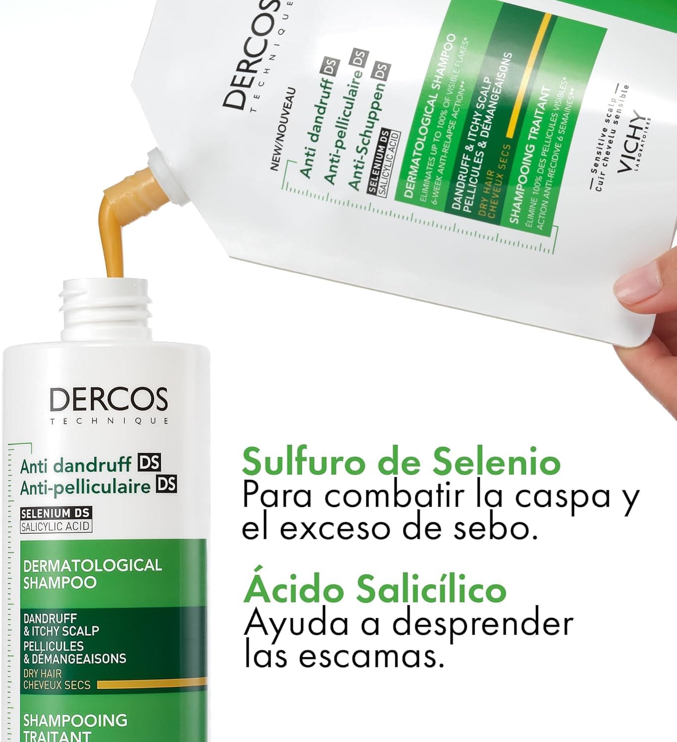شامپو ضد شوره VICHY Dercos برای موهای خشک بسته پرکن 390 ml شامپو ضد شوره VICHY Dercos برای موهای خشک بسته پرکن 390 ml