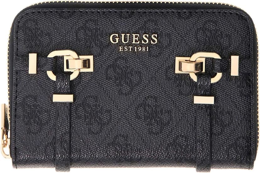 کیف دستی زنانه GUESS مدل LEONA زیپدار لوگودار زغالی MED کیف دستی زنانه GUESS مدل LEONA زیپدار لوگودار زغالی MED
