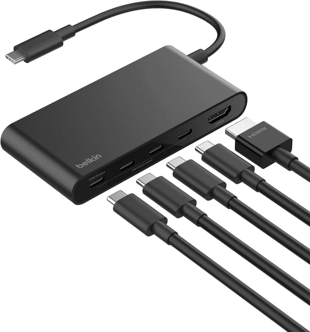 هاب 5 پورته USB-C Belkin با خروجی 4K HDMI، نرخ 60Hz، توان 100W و انتقال داده 10 Gbps هاب 5 پورته USB-C Belkin با خروجی 4K HDMI، نرخ 60Hz، توان 100W و انتقال داده 10 Gbps