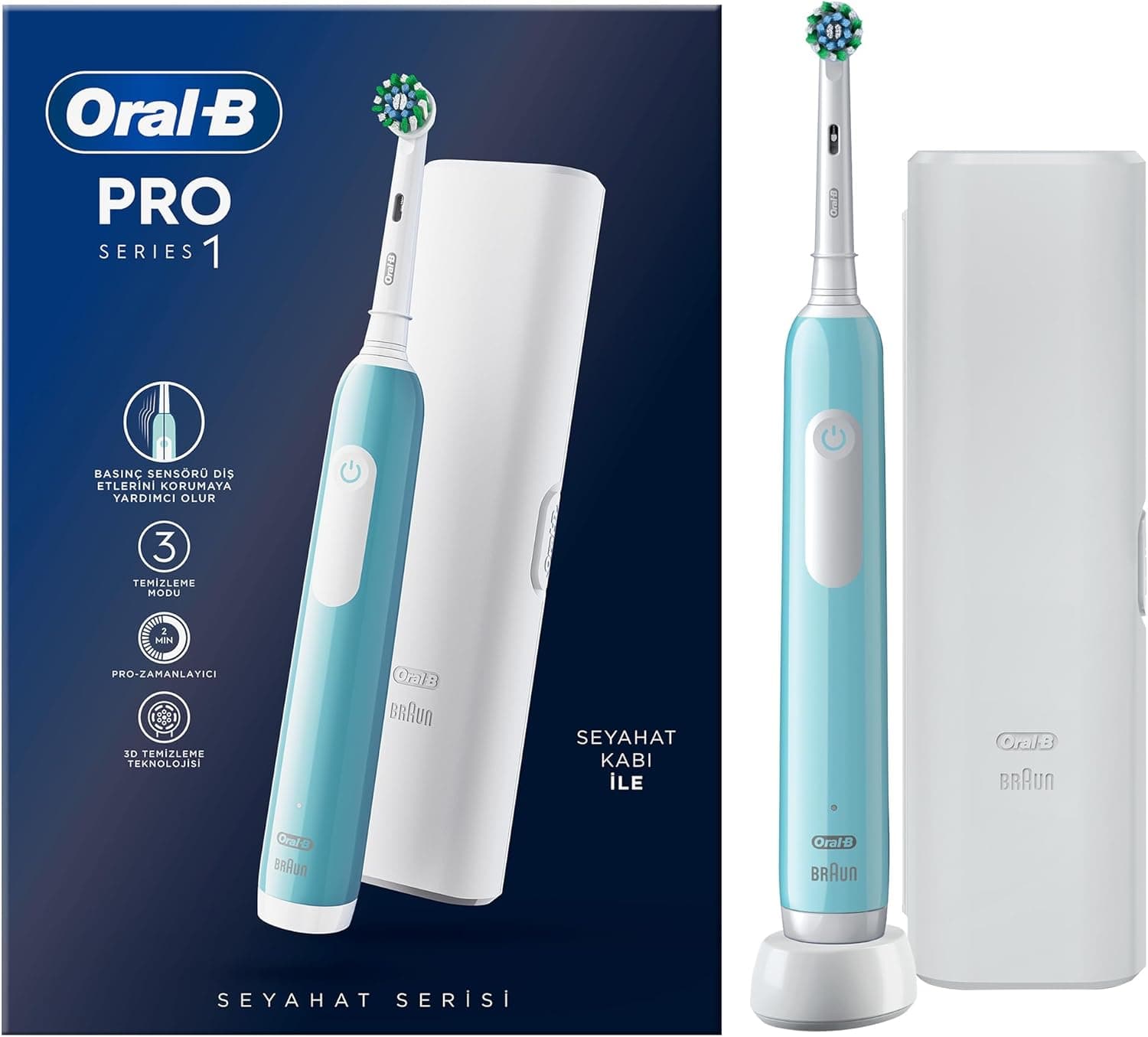 مسواک برقی Oral-B صورتی با 1 سر مسواک Pro Series 1 مسواک برقی Oral-B صورتی با 1 سر مسواک Pro Series 1