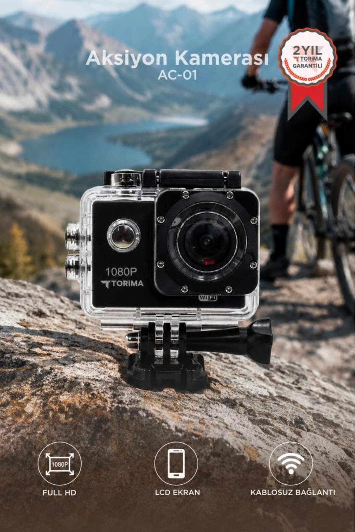 دوربین اکشن Torima با وضوح 1080P Ultra HD وایفای ضدآب مدل AC01 مشکی دوربین اکشن Torima با وضوح 1080P Ultra HD وایفای ضدآب مدل AC01 مشکی