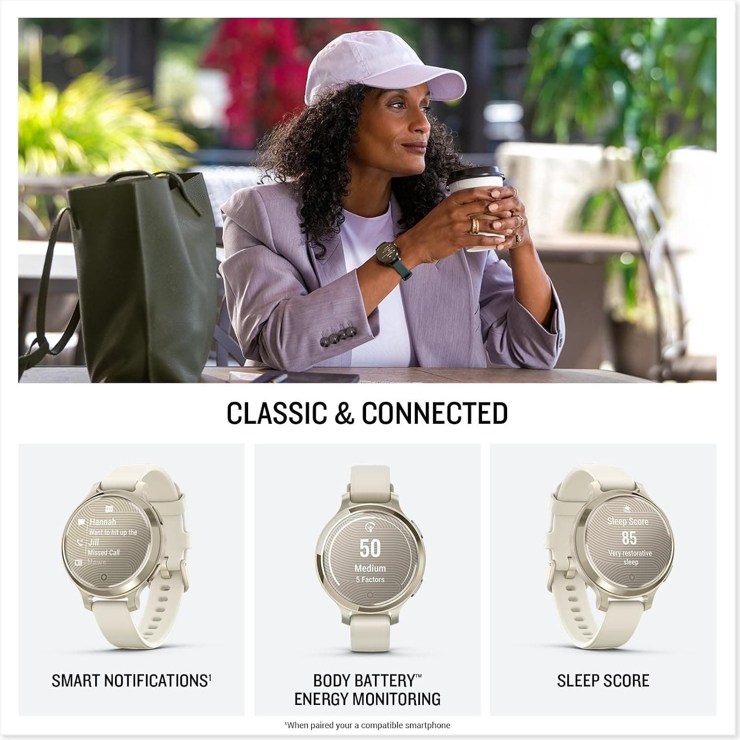 ساعت هوشمند زنانه Garmin Lily 2 Active با GPS و نمایشگر مخفی 38mm استخوانی ساعت هوشمند زنانه Garmin Lily 2 Active با GPS و نمایشگر مخفی 38mm استخوانی