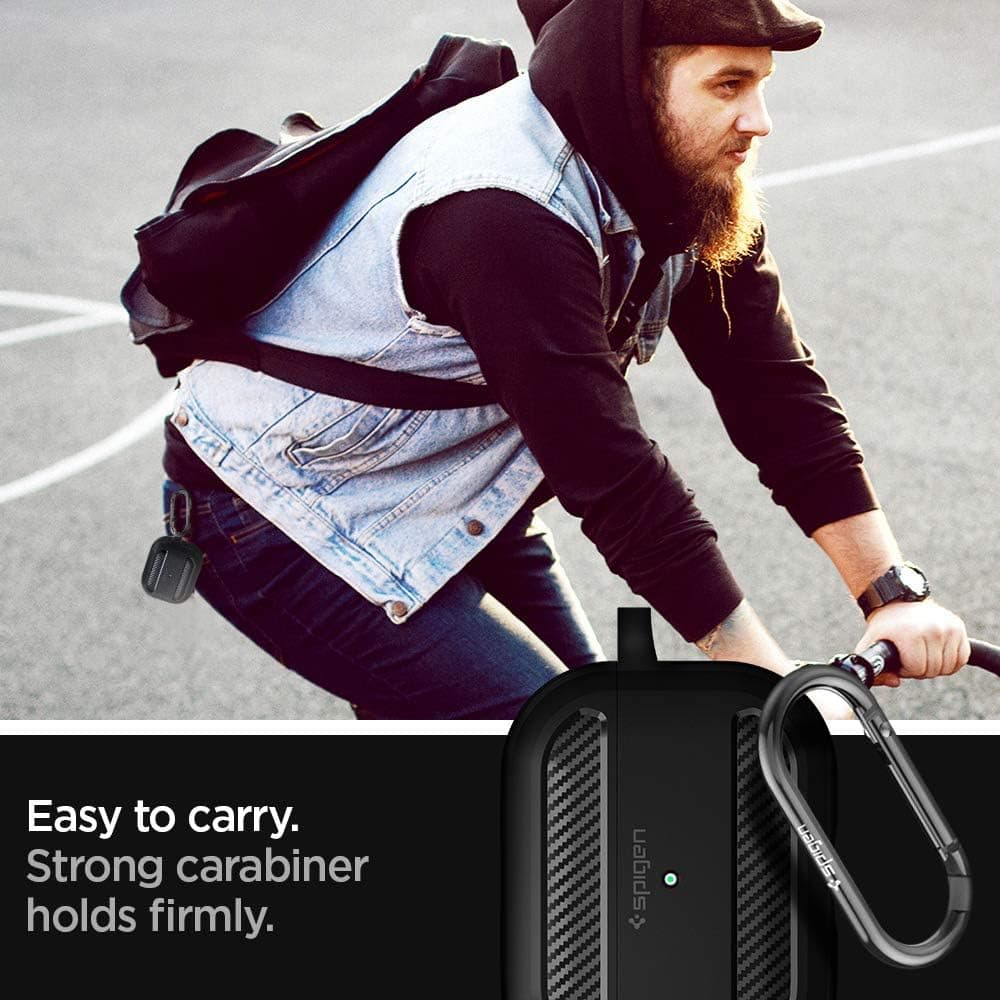 کاور سازگار با AirPods Pro 1 Spigen مشکی مات Rugged Armor مدل ASD00540 کاور سازگار با AirPods Pro 1 Spigen مشکی مات Rugged Armor مدل ASD00540