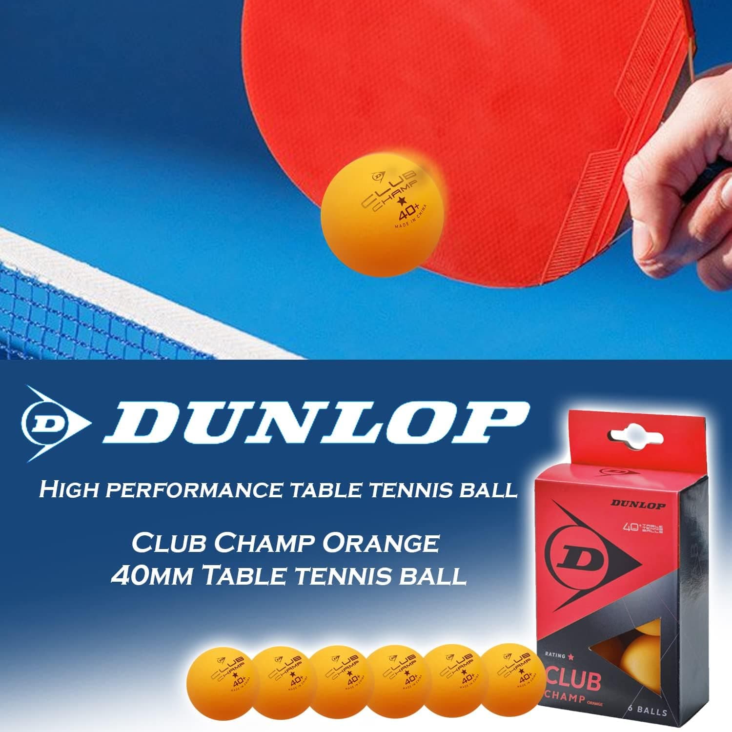 توپ پینگپنگ بزرگسالان یونیسکس Dunlop Sports نارنجی مدل Club Champ 6 تکسایز توپ پینگپنگ بزرگسالان یونیسکس Dunlop Sports نارنجی مدل Club Champ 6 تکسایز