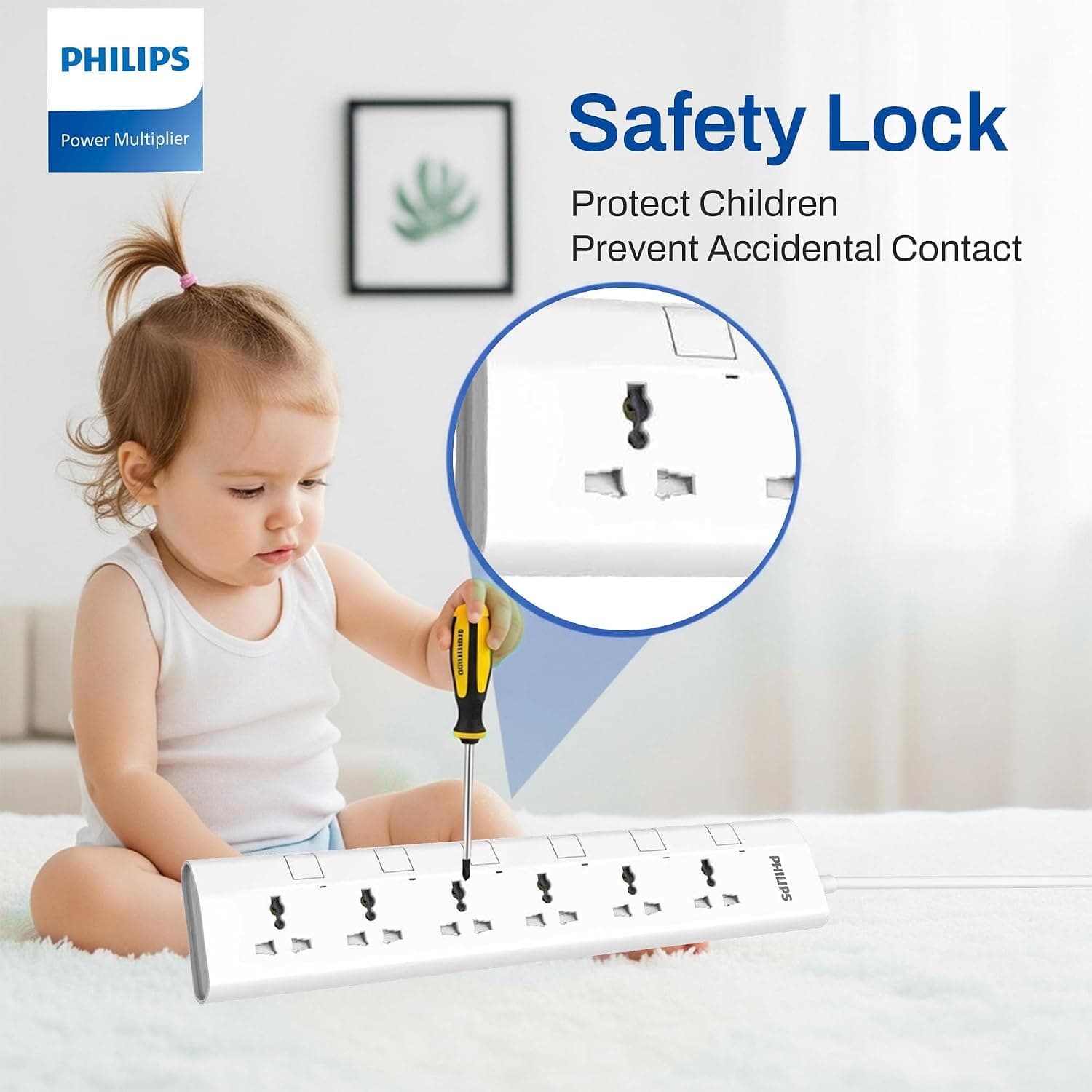 چندراهی برق یونیورسال ۶ خانه PHILIPS با کلیدهای مجزا و کابل 3M، مدل 6UV-3m چندراهی برق یونیورسال ۶ خانه PHILIPS با کلیدهای مجزا و کابل 3M، مدل 6UV-3m