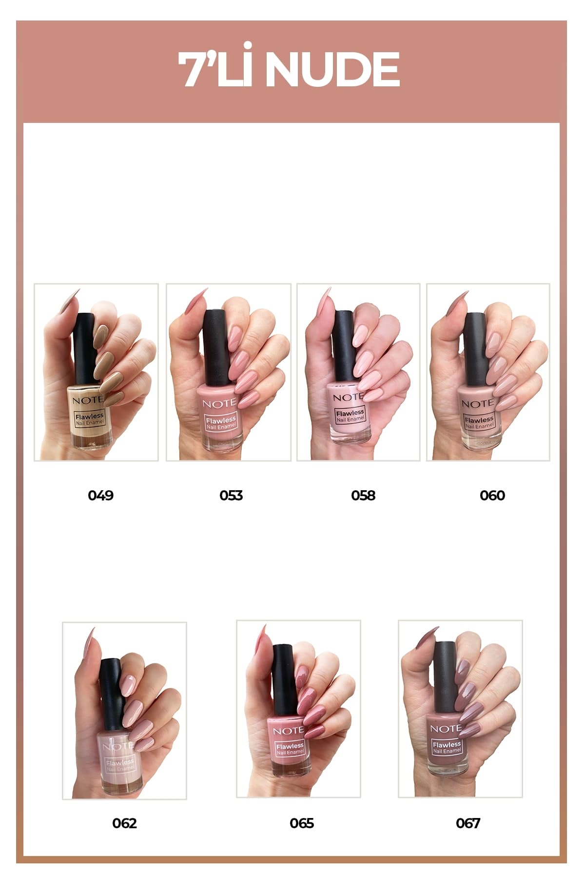 ست لاک ناخن 7 عددی Note Cosmetics رنگ نود Nail Flawless ست لاک ناخن 7 عددی Note Cosmetics رنگ نود Nail Flawless
