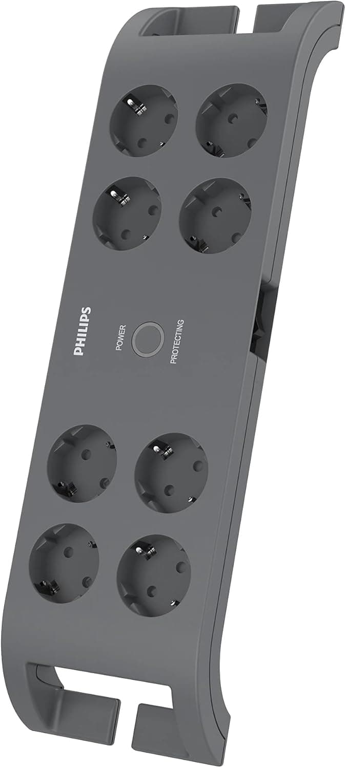 پریز برق محافظ جریان PHILIPS مدل SPN3180A/62 8 خانه 2 متری 2400J خاکستری پریز برق محافظ جریان PHILIPS مدل SPN3180A/62 8 خانه 2 متری 2400J خاکستری