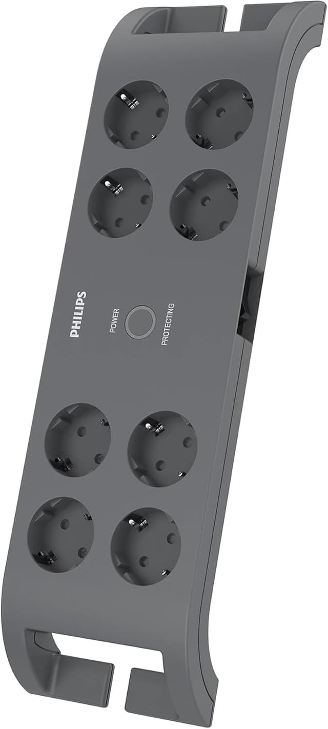 پریز برق محافظ جریان PHILIPS مدل SPN3180A/62 8 خانه 2 متری 2400J خاکستری پریز برق محافظ جریان PHILIPS مدل SPN3180A/62 8 خانه 2 متری 2400J خاکستری