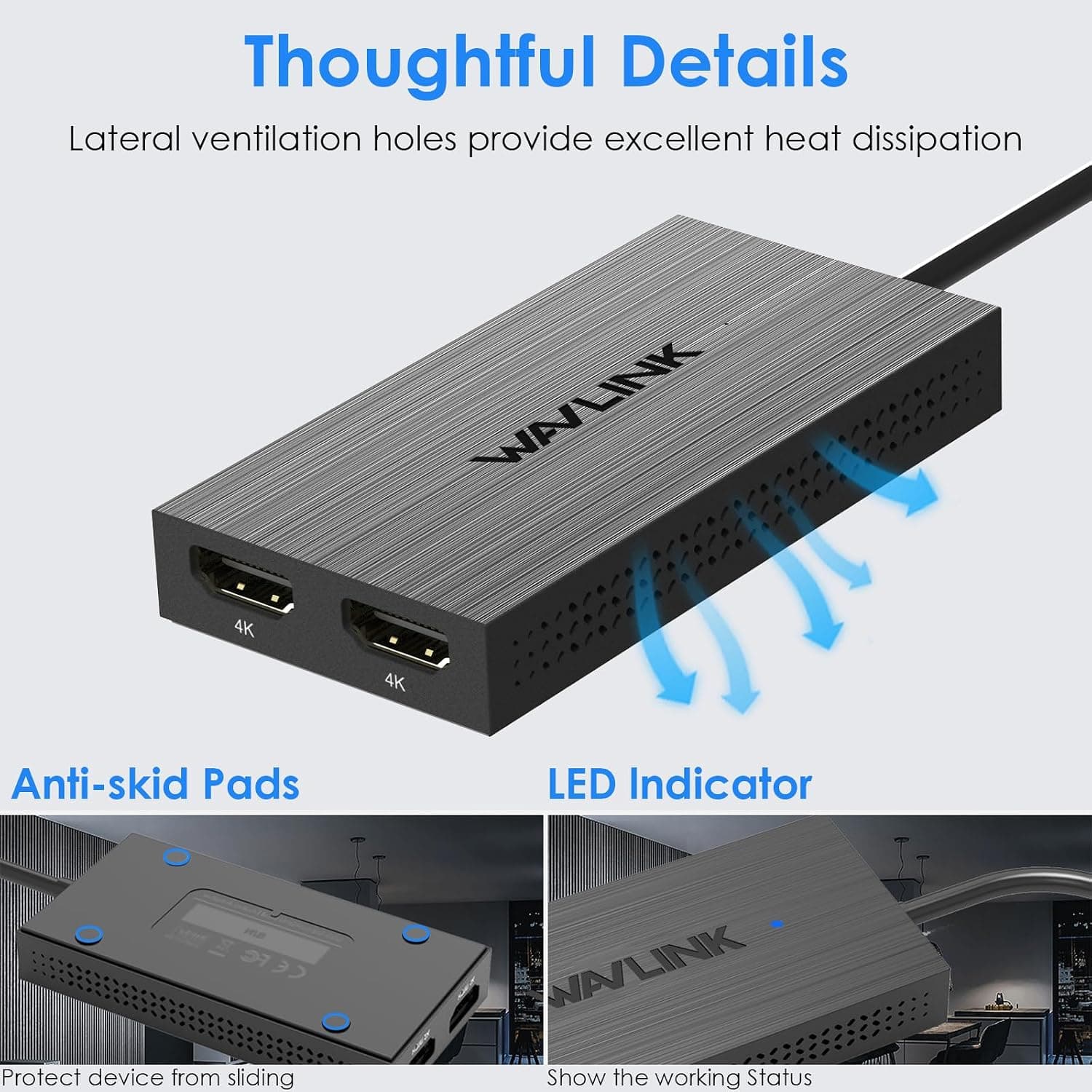آداپتور WAVLINK با DisplayLink، از USB-A/C به دو HDMI، 4K@60Hz آداپتور WAVLINK با DisplayLink، از USB-A/C به دو HDMI، 4K@60Hz
