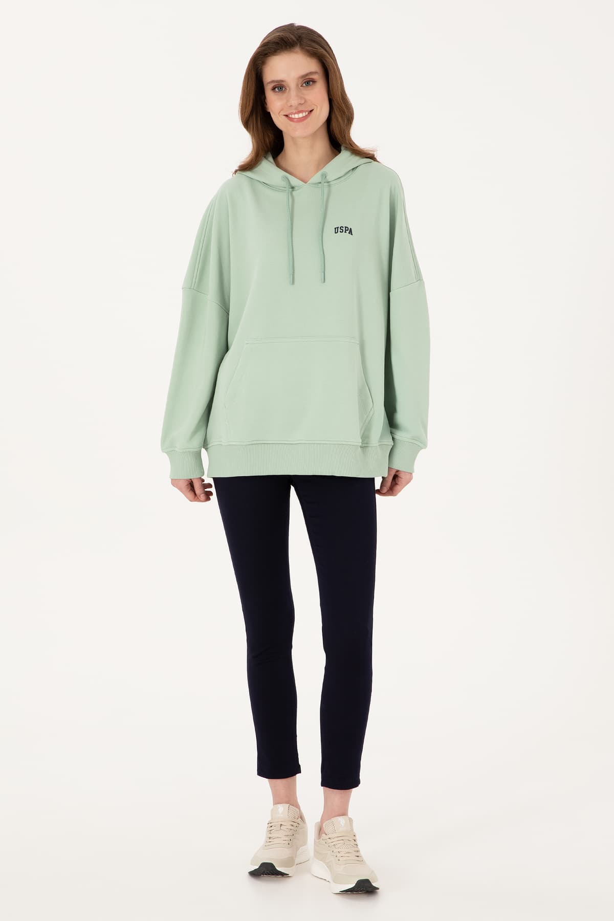 سوئیشرت زنانه U.S. Polo Assn. کاپوشوندار سبز آبی بیسیک مدل 50297324-VR048 سوئیشرت زنانه U.S. Polo Assn. کاپوشوندار سبز آبی بیسیک مدل 50297324-VR048