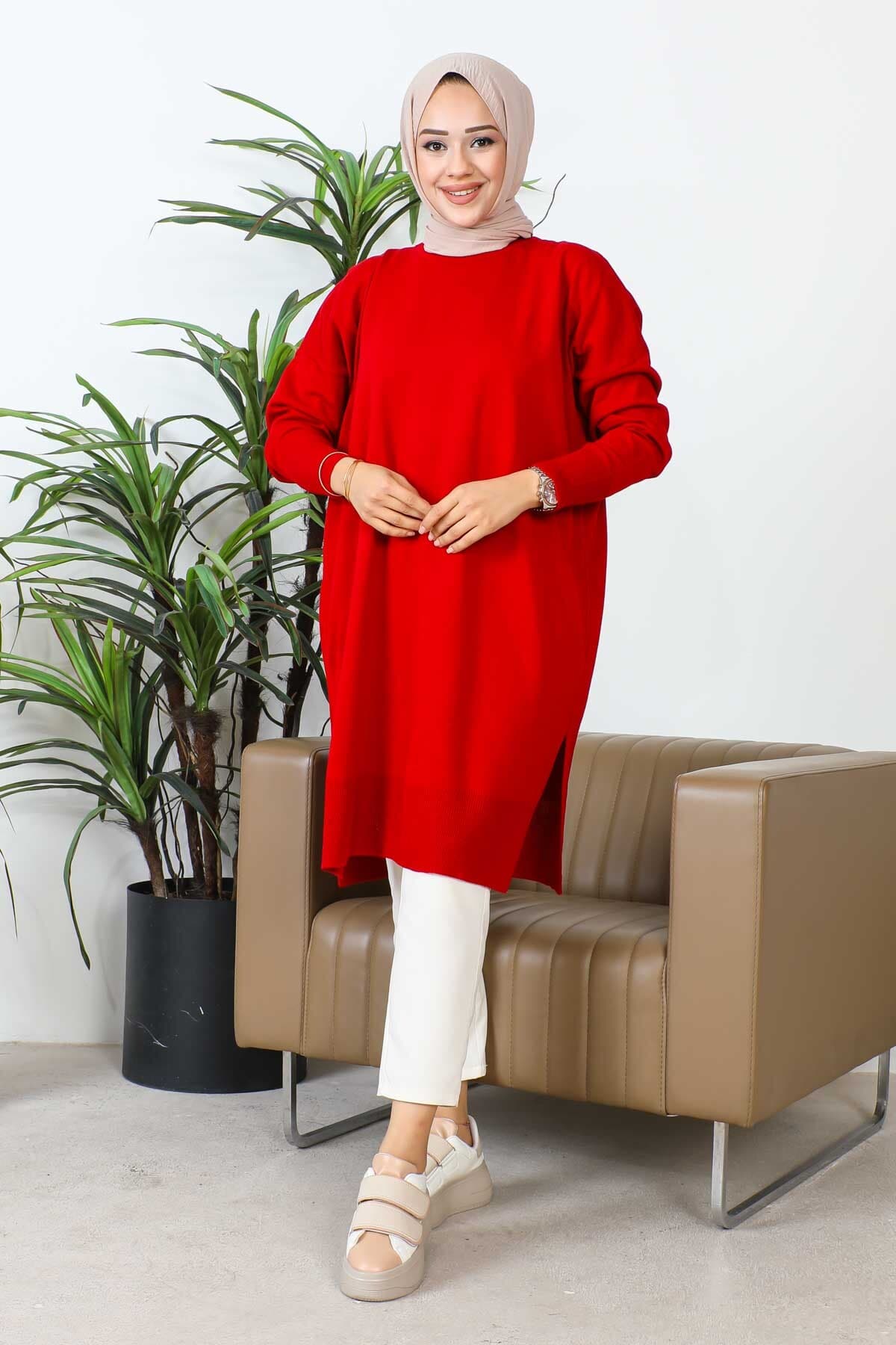 تونیک تریکو زنانه İmajButik بوردو یقه گرد مرسریزه سالاش تونیک تریکو زنانه İmajButik بوردو یقه گرد مرسریزه سالاش