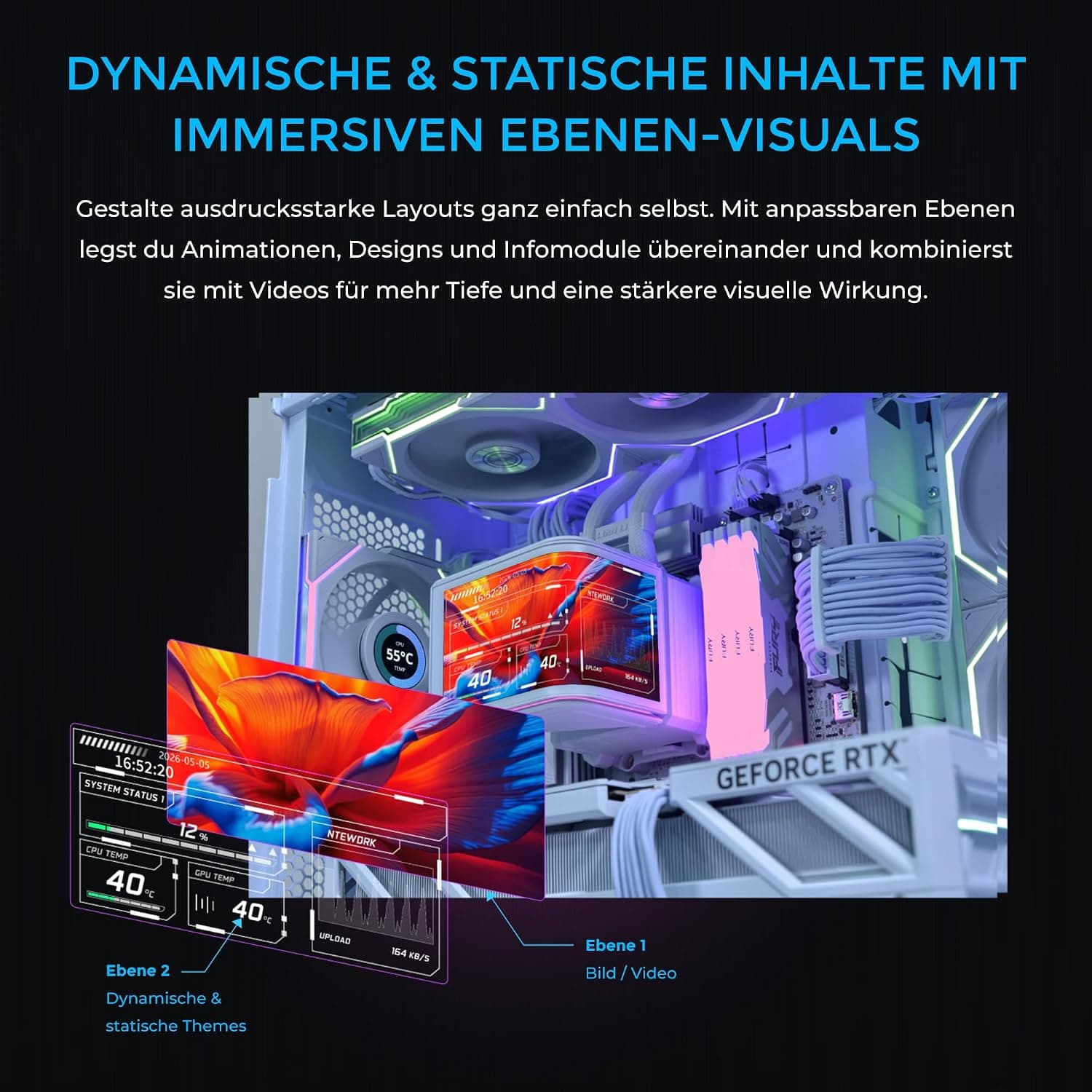 خنککننده مایع AiO پردازنده Lian Li مدل HydroShift II OLED خمیده 360 mm با نمایشگر OLED و فن P28 مشکی خنککننده مایع AiO پردازنده Lian Li مدل HydroShift II OLED خمیده 360 mm با نمایشگر OLED و فن P28 مشکی