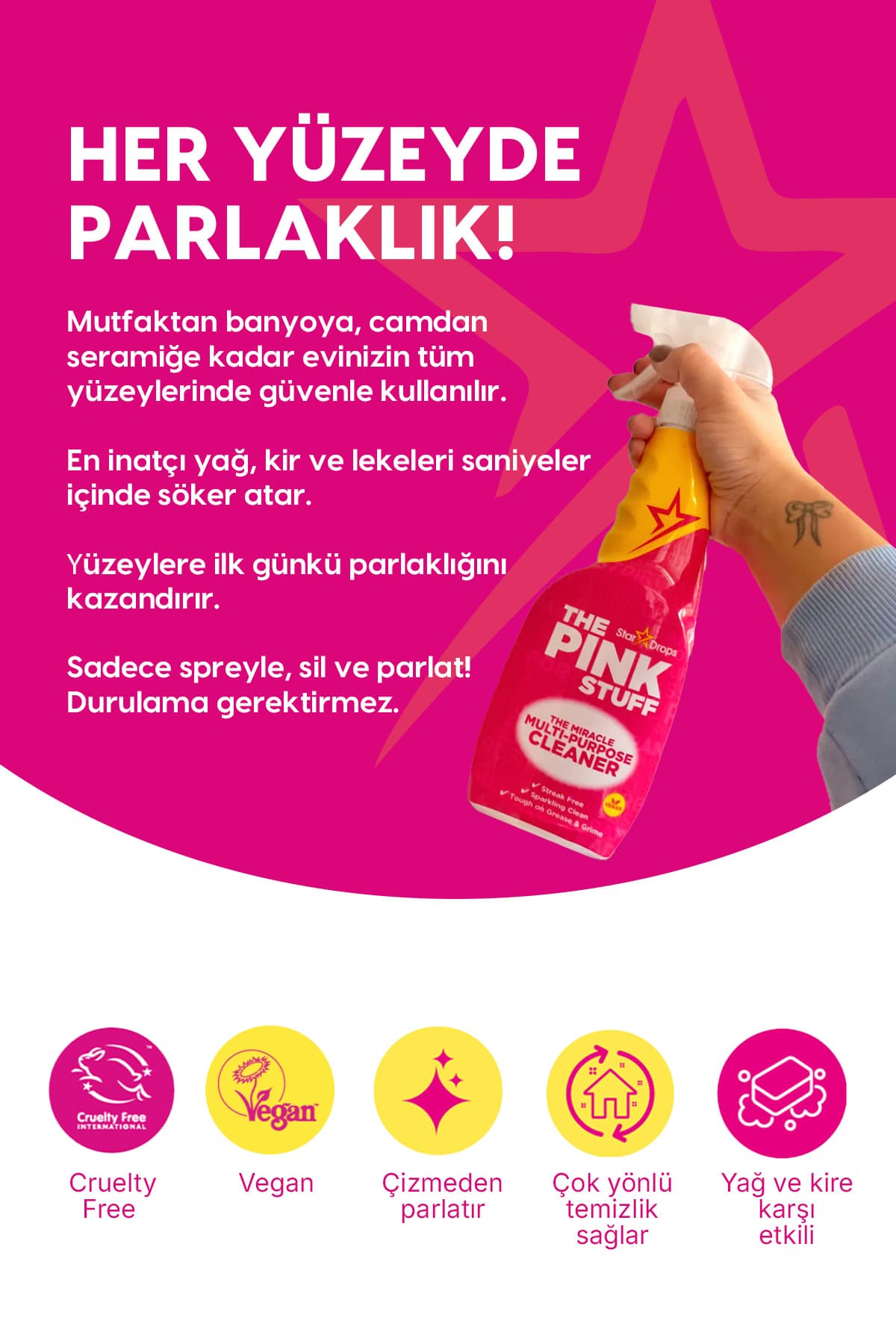 اسپری تمیزکننده چندمنظوره ThePinkStuff با قابلیت حذف چربی و لکه 750 ml اسپری تمیزکننده چندمنظوره ThePinkStuff با قابلیت حذف چربی و لکه 750 ml