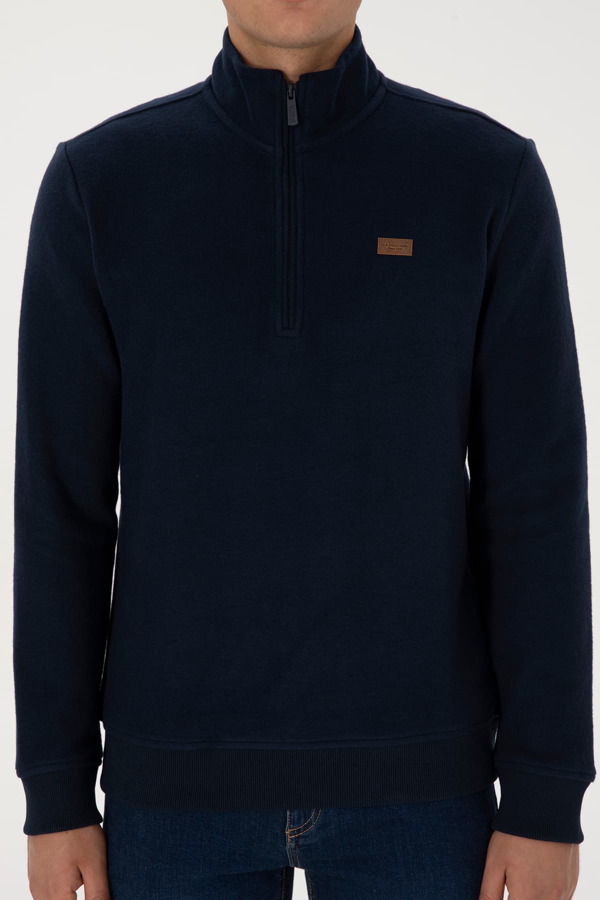 سویشرت مردانه U.S. Polo Assn. یقه پولو نیمزیپ داخل کرکدار سرمهای فیت معمولی مدل 50313802-VR033 سویشرت مردانه U.S. Polo Assn. یقه پولو نیمزیپ داخل کرکدار سرمهای فیت معمولی مدل 50313802-VR033