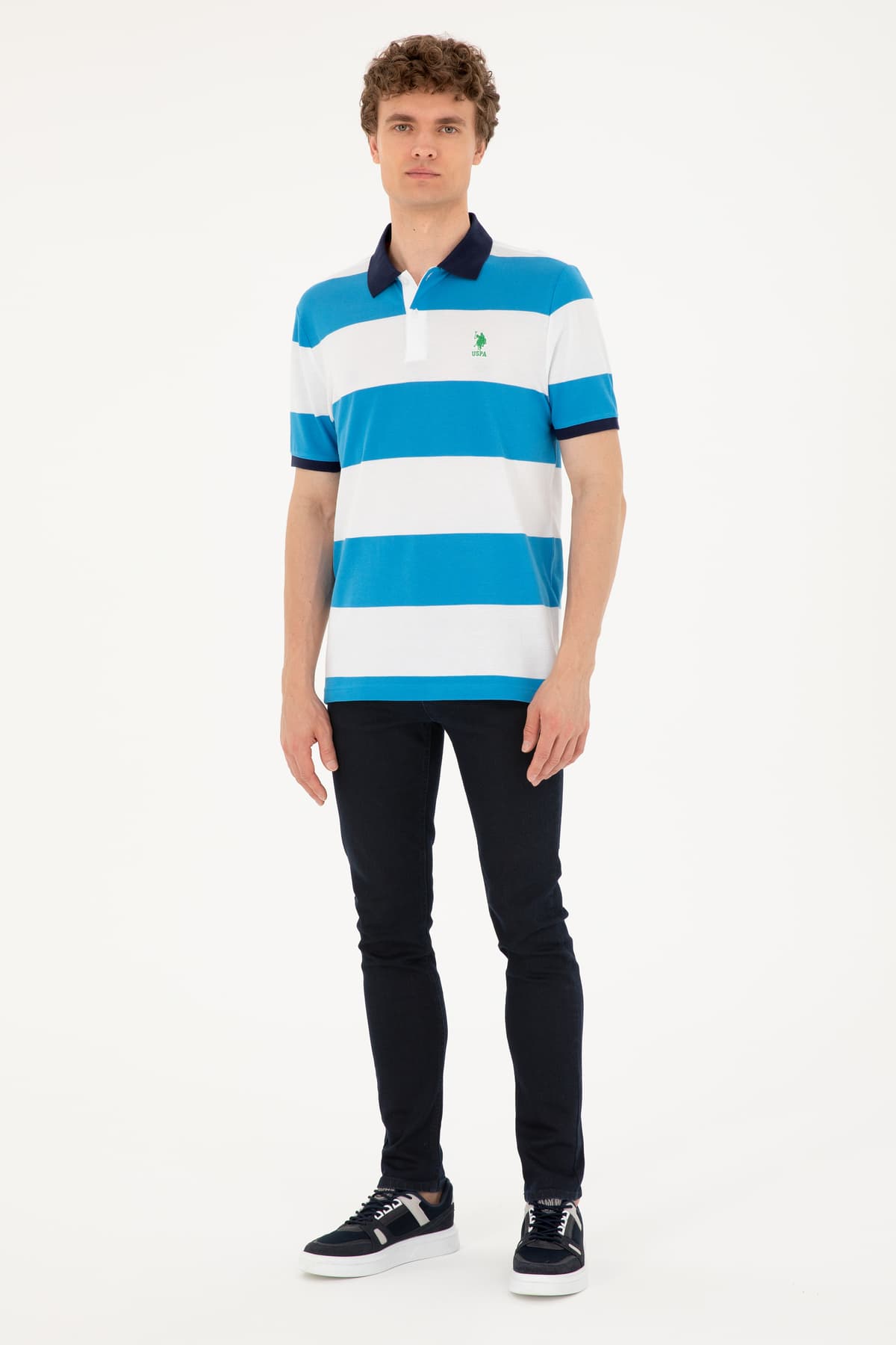 تیشرت مردانه U.S. Polo Assn. فیت معمولی یقه پولو آبی آسمانی مدل 50288503-VR045 تیشرت مردانه U.S. Polo Assn. فیت معمولی یقه پولو آبی آسمانی مدل 50288503-VR045