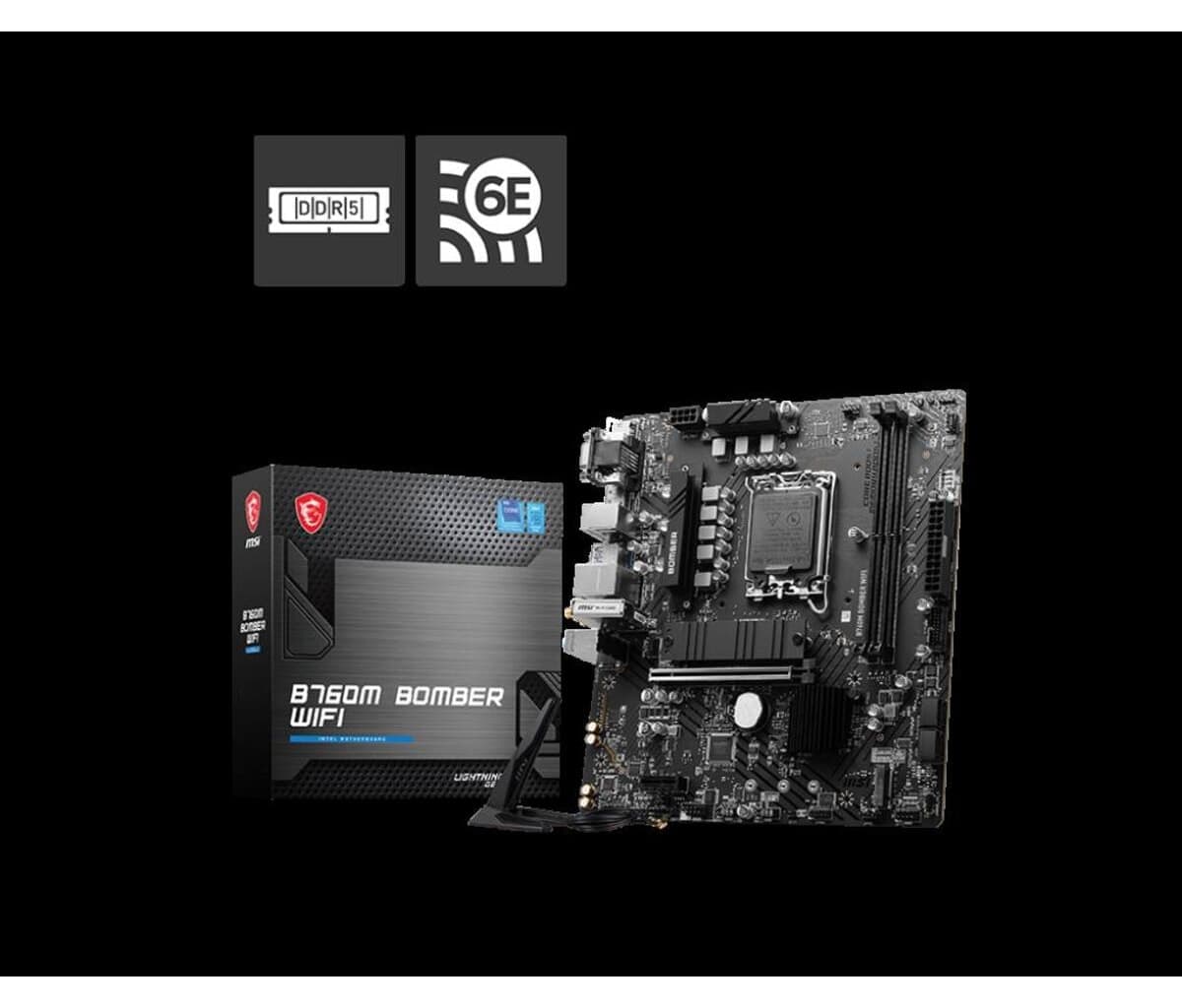 مادربرد MSI مدل B760M BOMBER WIFI با پشتیبانی DDR5 سوکت LGA 1700 فرم فاکتور Micro ATX مادربرد MSI مدل B760M BOMBER WIFI با پشتیبانی DDR5 سوکت LGA 1700 فرم فاکتور Micro ATX
